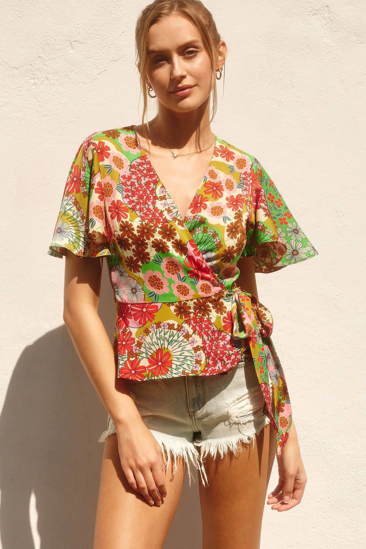 Origami Wrap Blouse