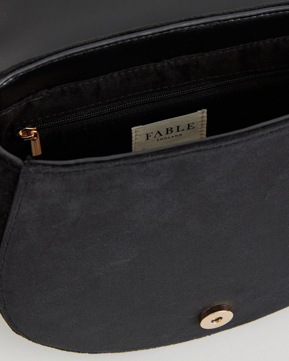 Deer & Moon Embroidered Velvet Saddle Bag