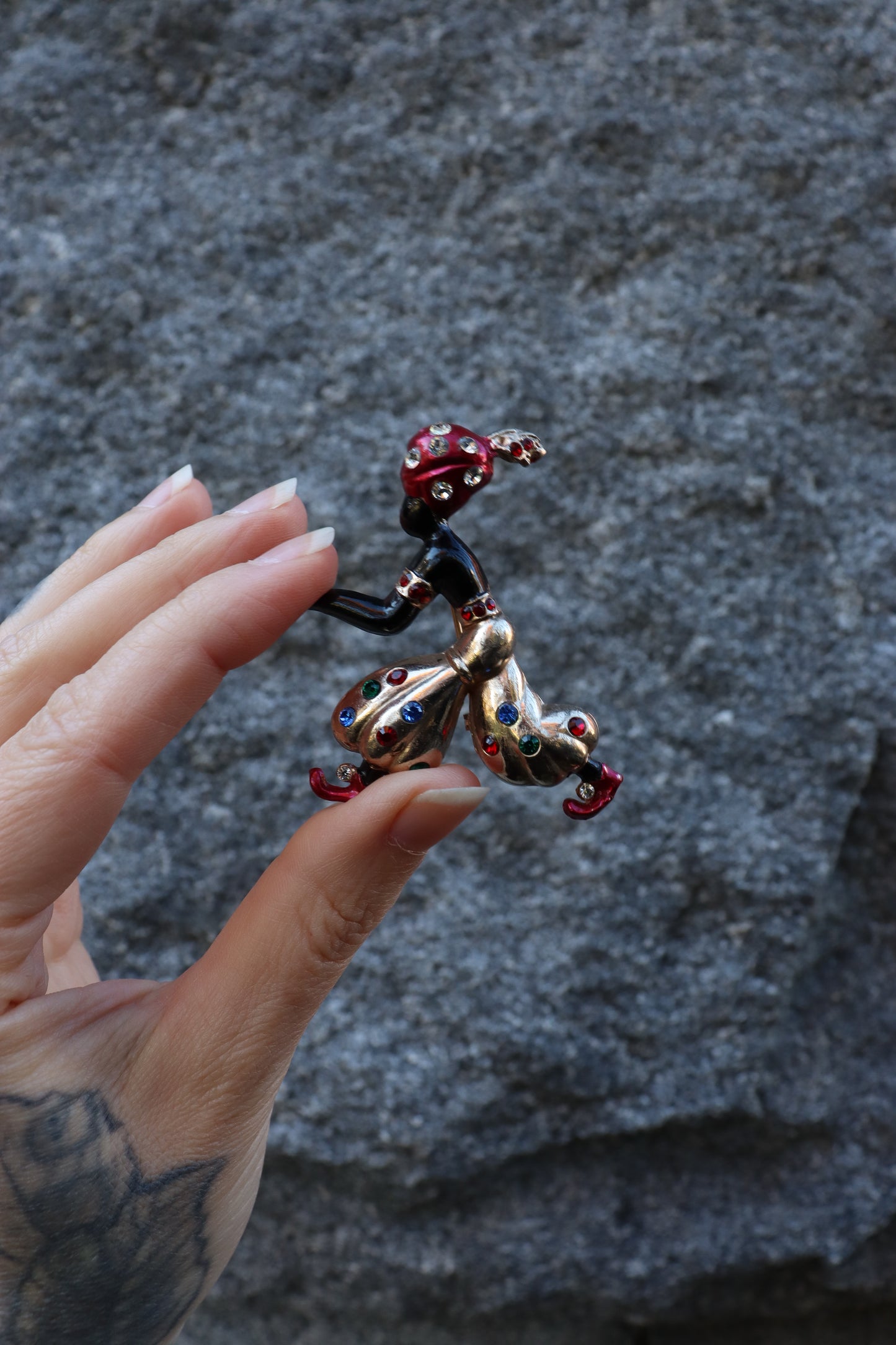 1950s Rhinestone Genie Brooch