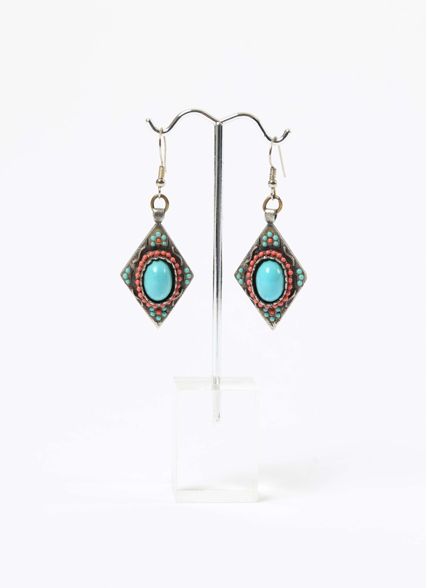 1970's Hobé Faux Turquoise Earrings
