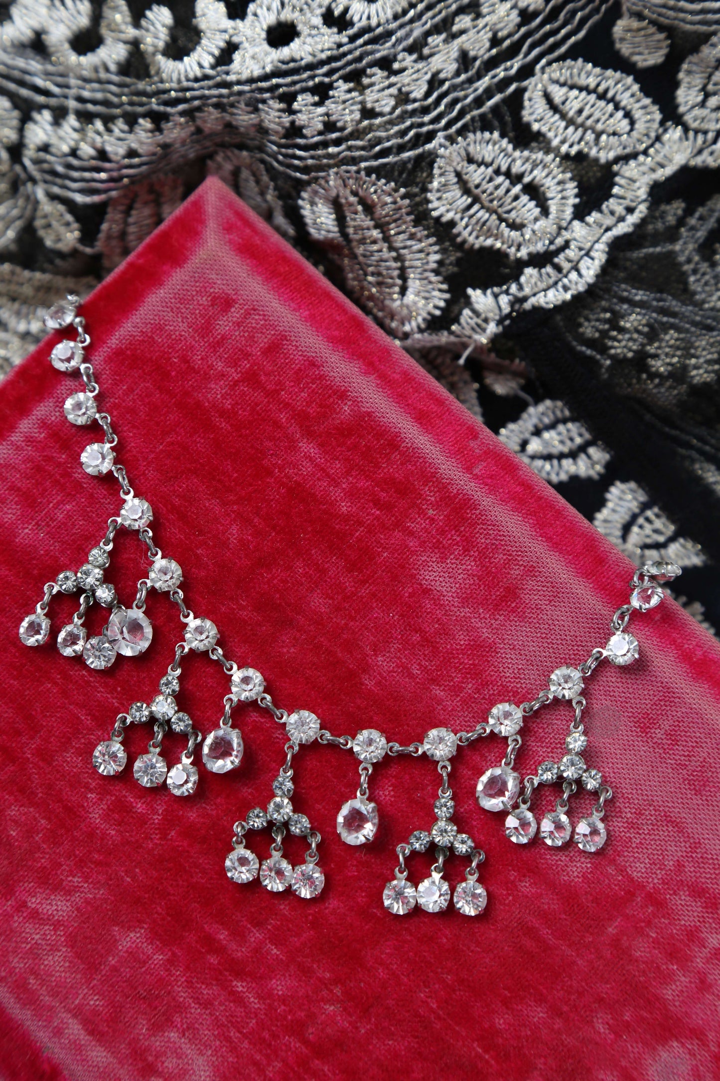 1930's Bezel Set Crystal Necklace