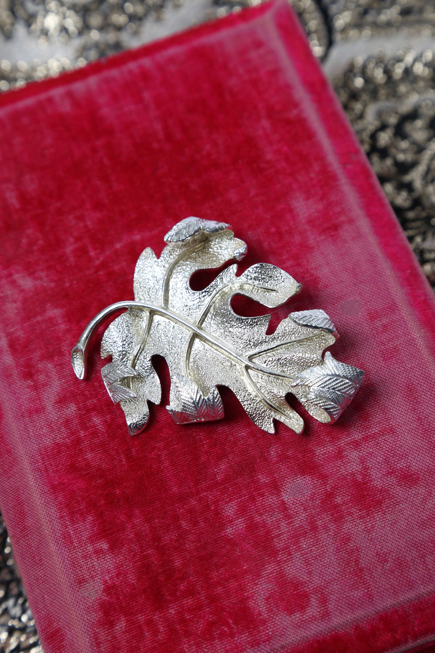 1962 Sarah Coventry Windfall Leaf Brooch