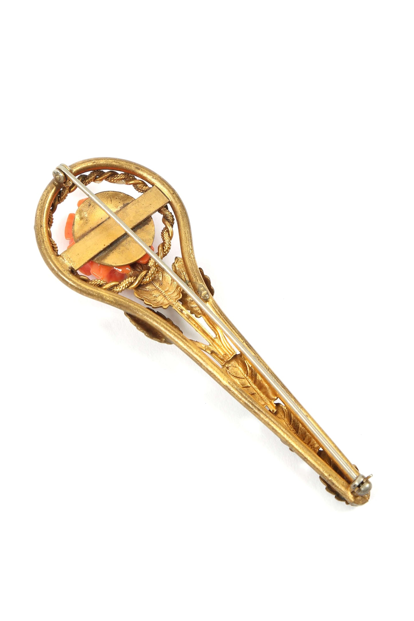 1930's Brass and Celluloid Rose Brooch