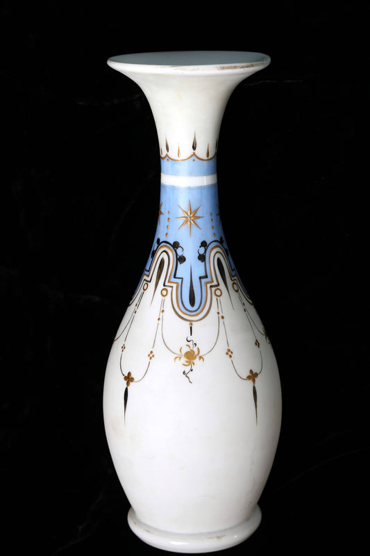 1890s Gilt Opaline North Star Hand-Blown Vase