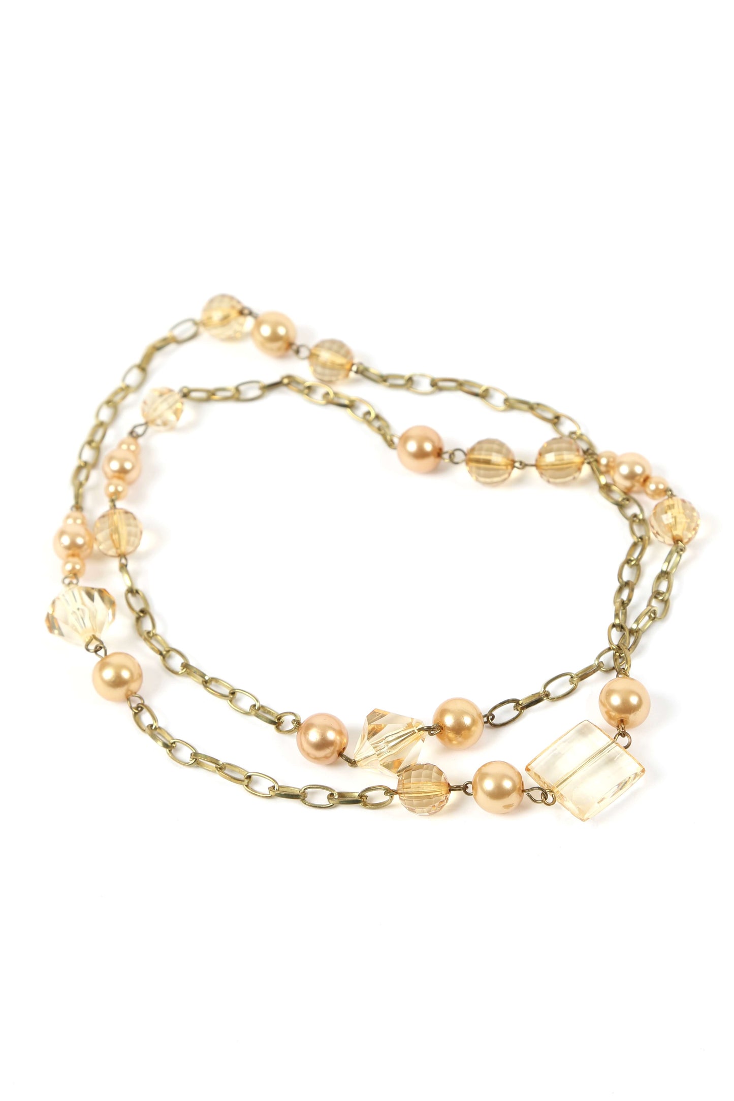 1990's Champagne Faux Pearl Necklace