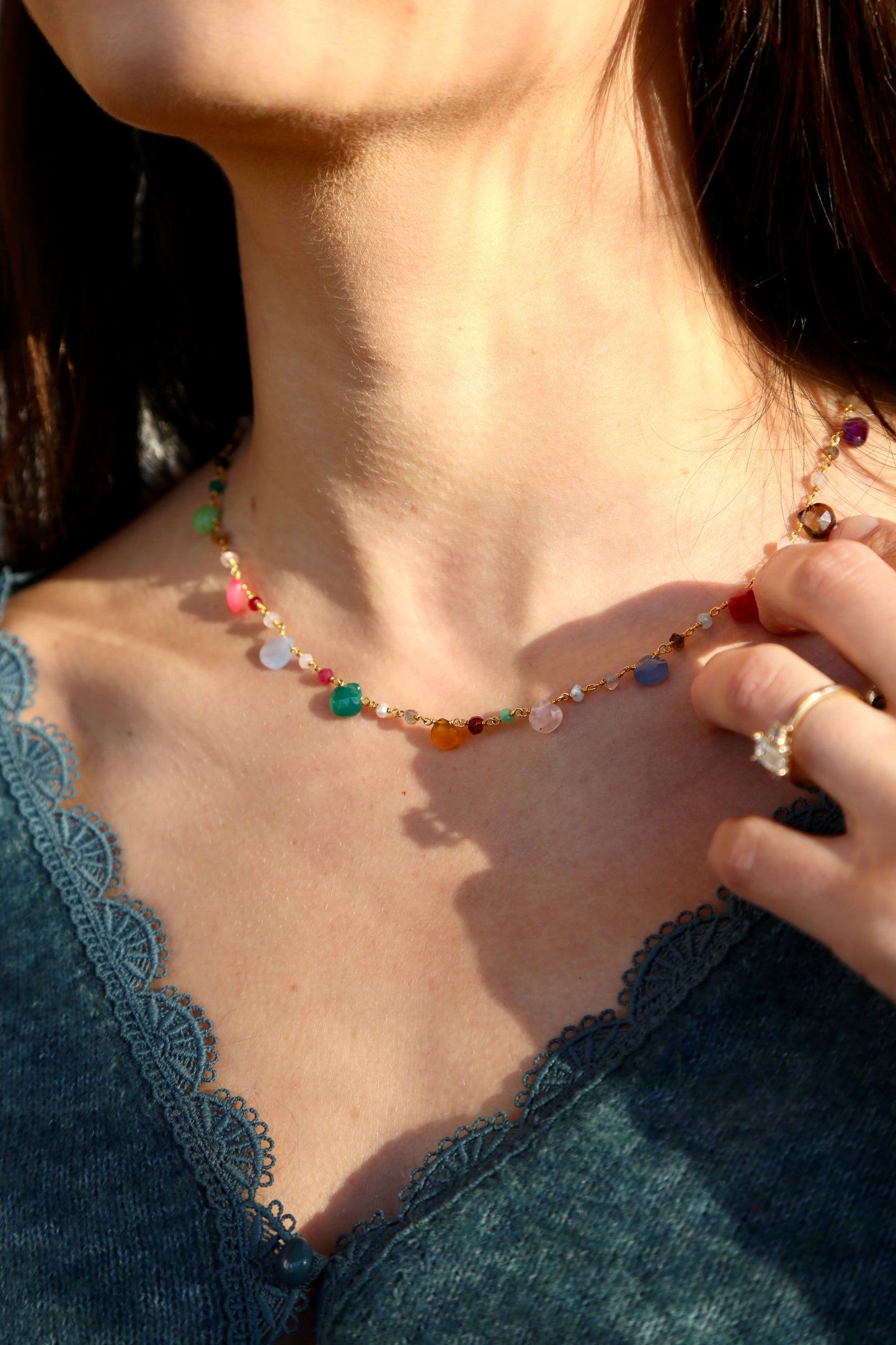 Coloré Gemstone Strand Necklace