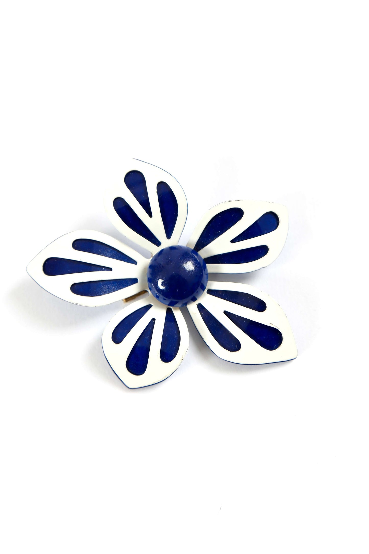 1960's Blue Enamel Flower Brooch
