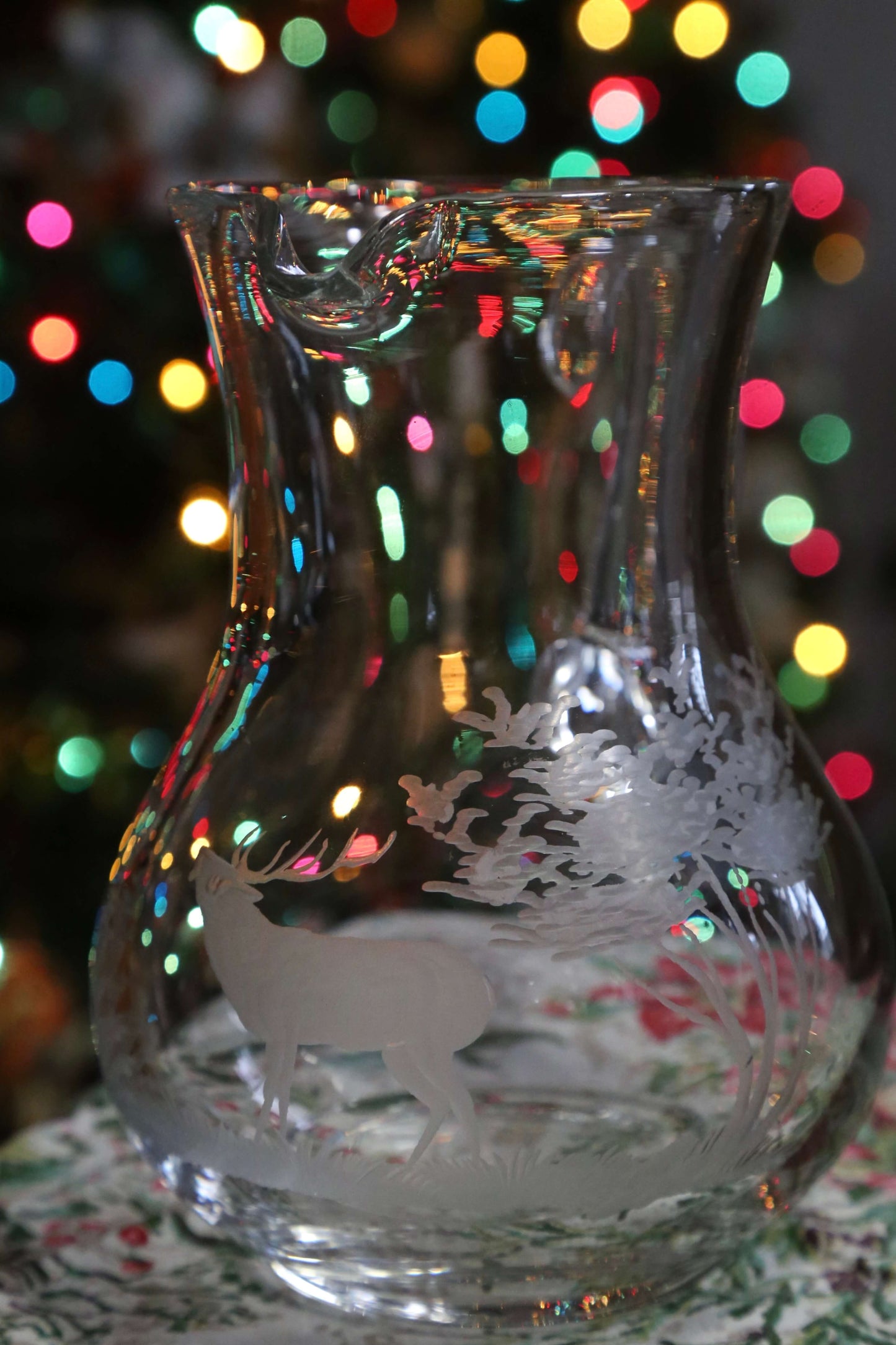 1950's Etched Elk Pitcher