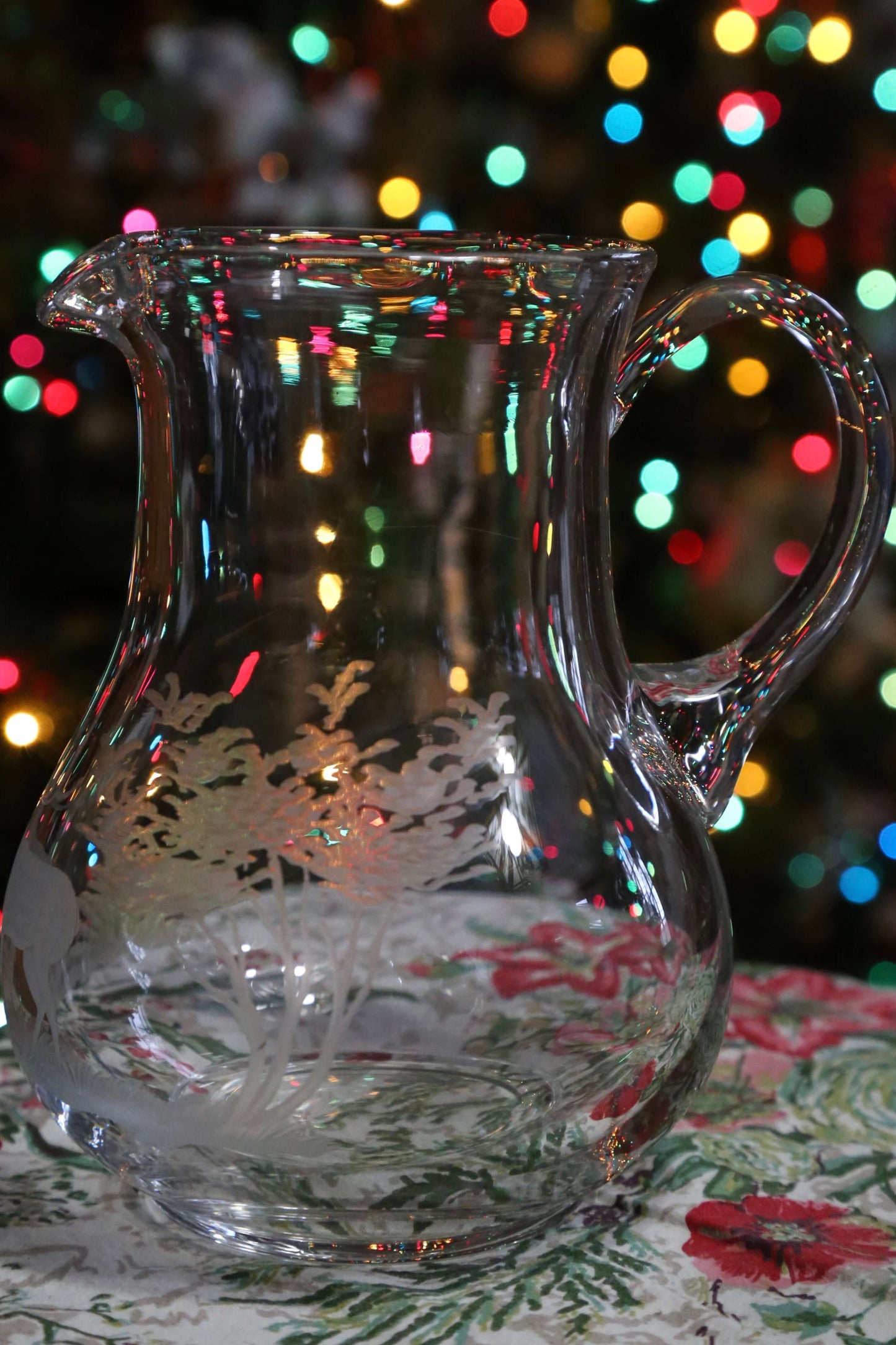 1950's Etched Elk Pitcher