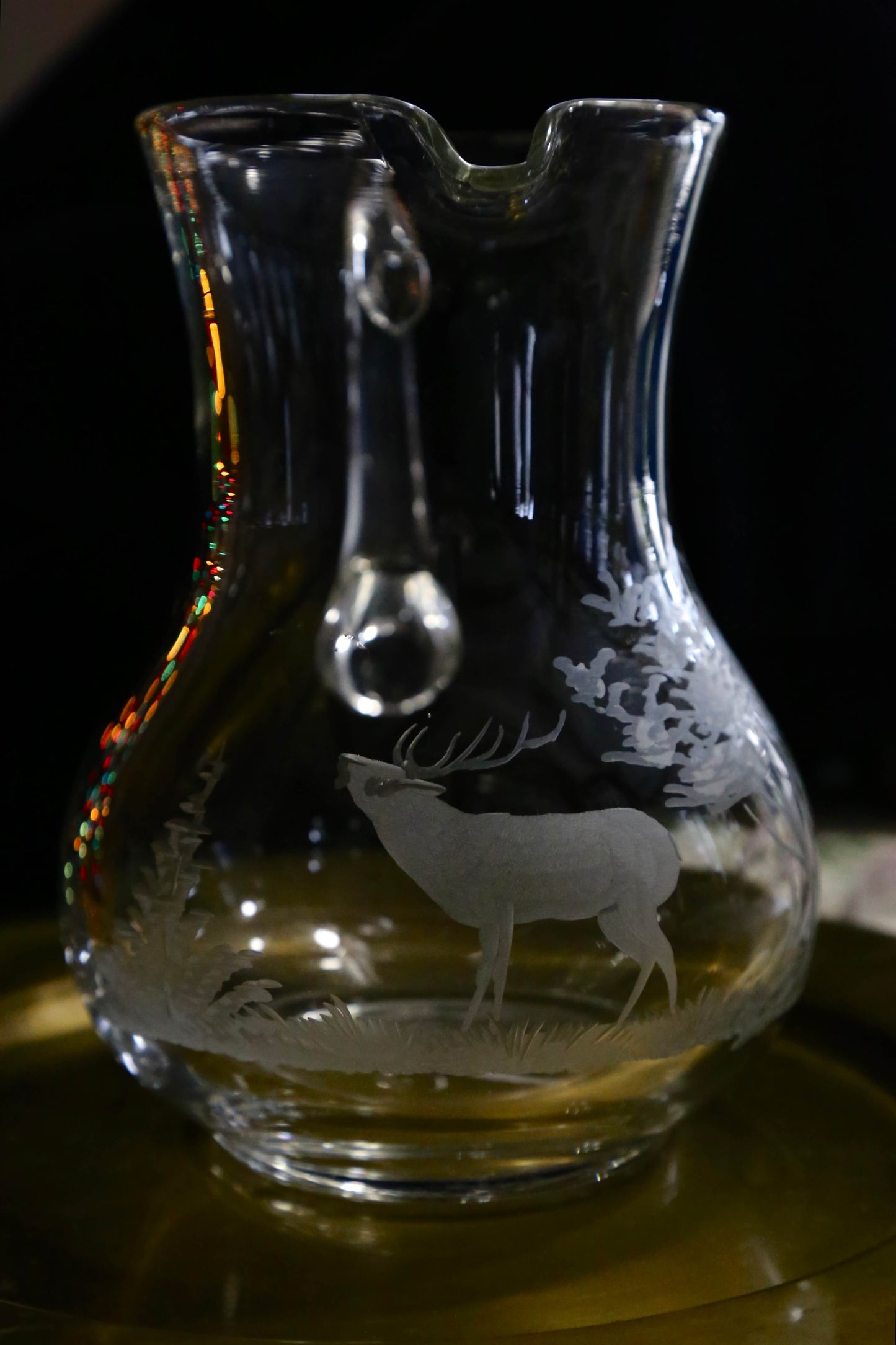 1950's Etched Elk Pitcher