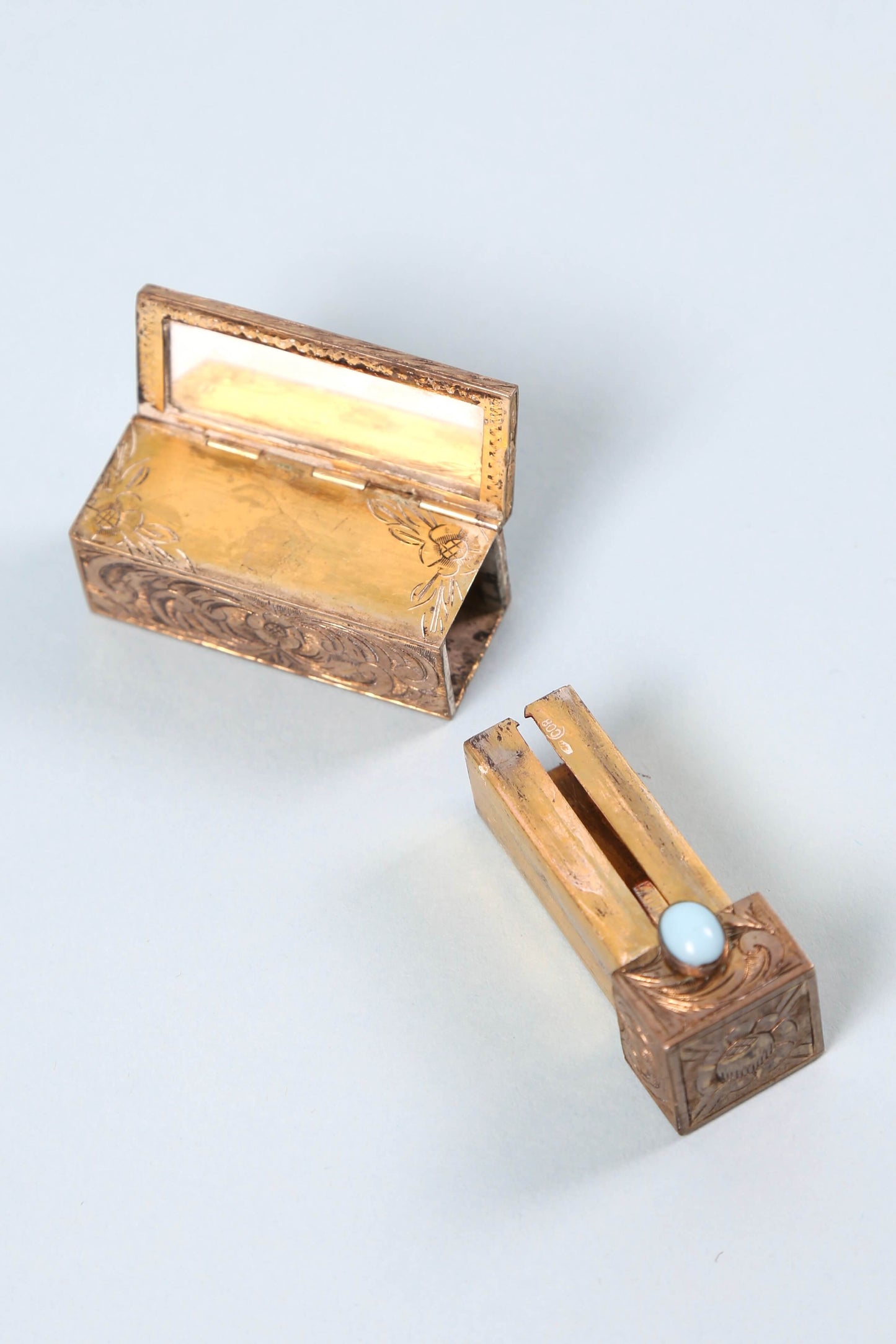 1920's 800 Silver Antique Italian Lipstick Case