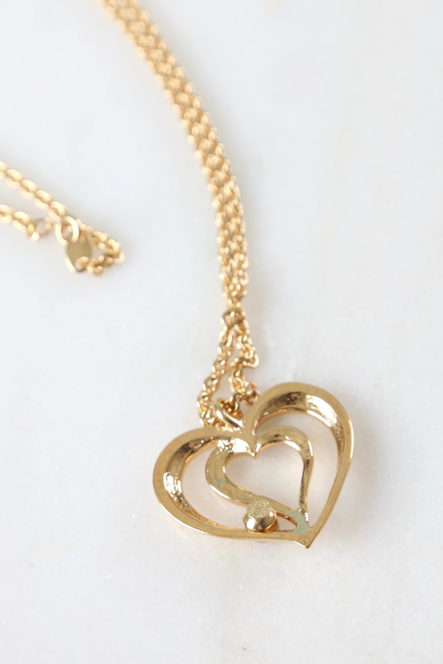 1990's Double Heart Birthstone Pendant