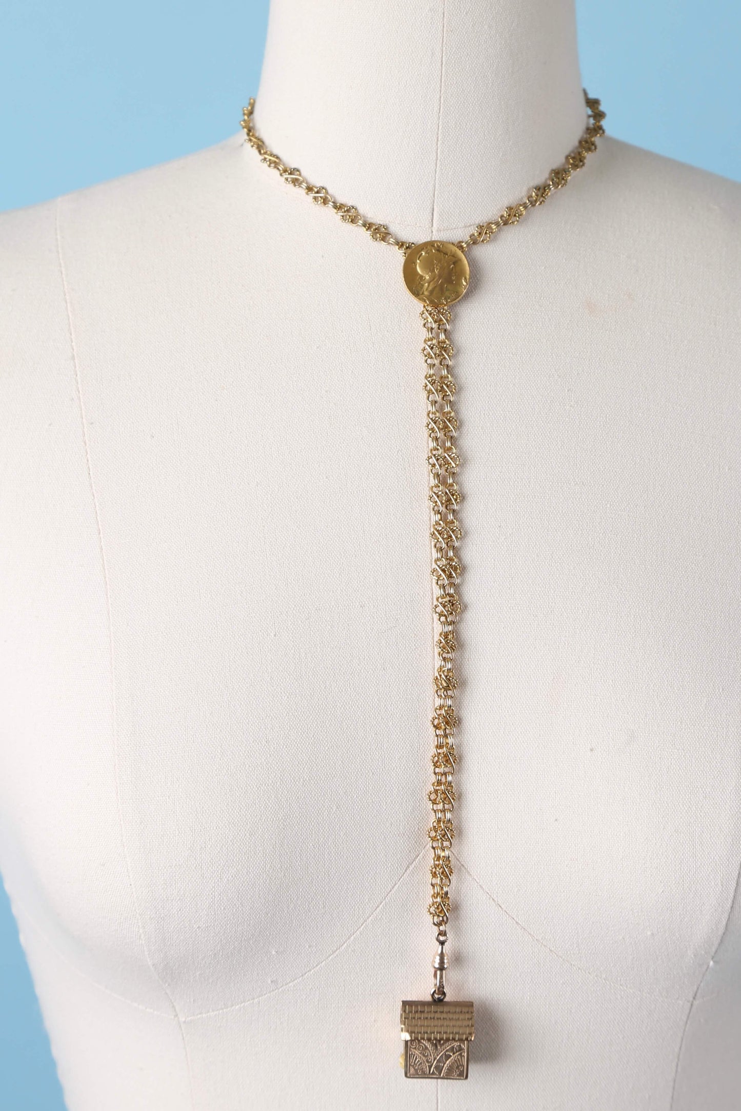 1890's Goddess Athena Coin Slide Chain