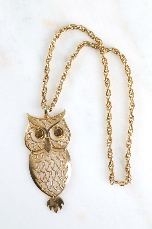 1970's Wise Owl Pendant