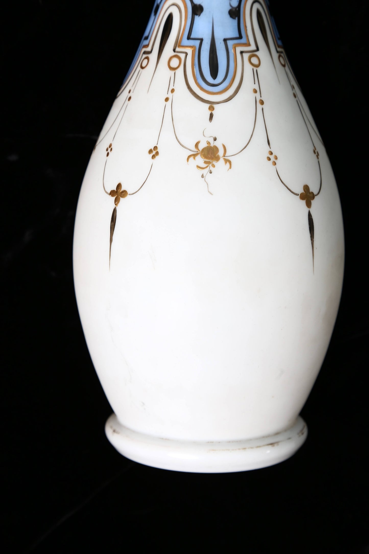 1890s Gilt Opaline North Star Hand-Blown Vase
