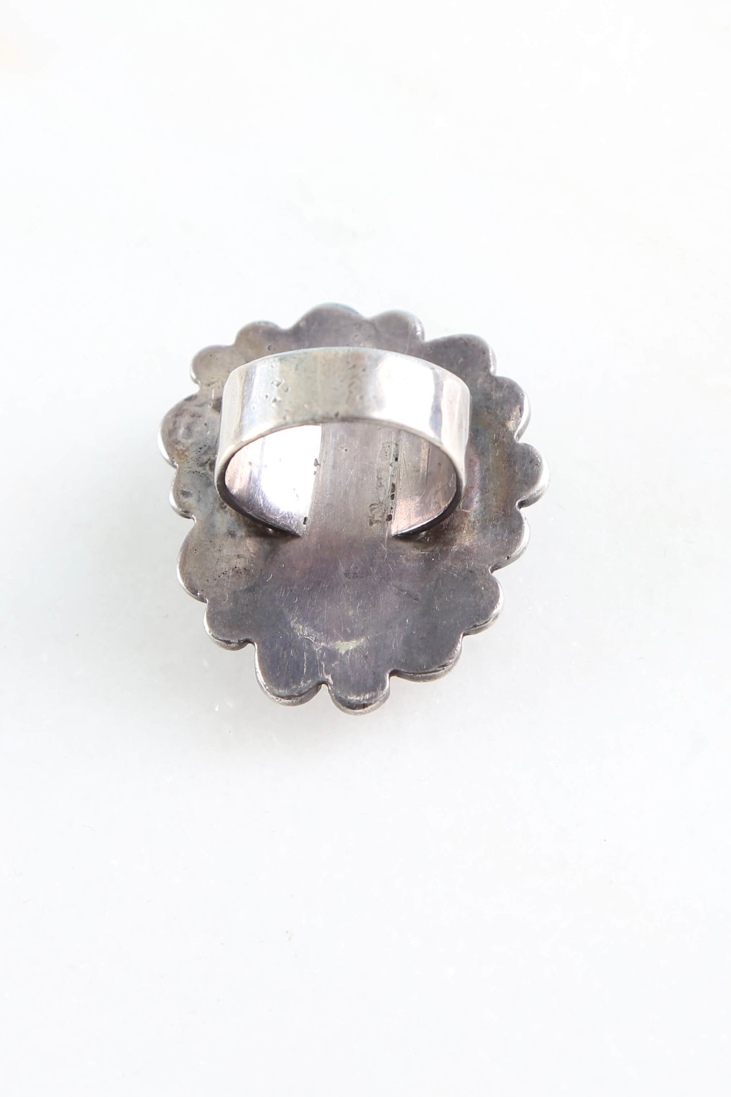 1960s Sterling and Malachite Ring (Size 6.25)