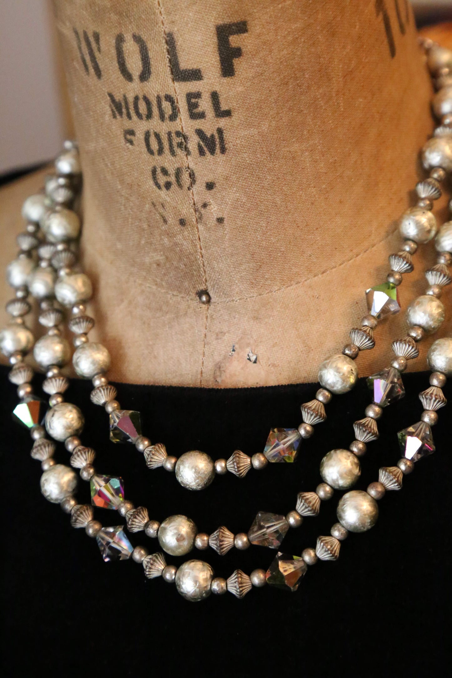 1960's Silver Leaf Multi Stand Necklace