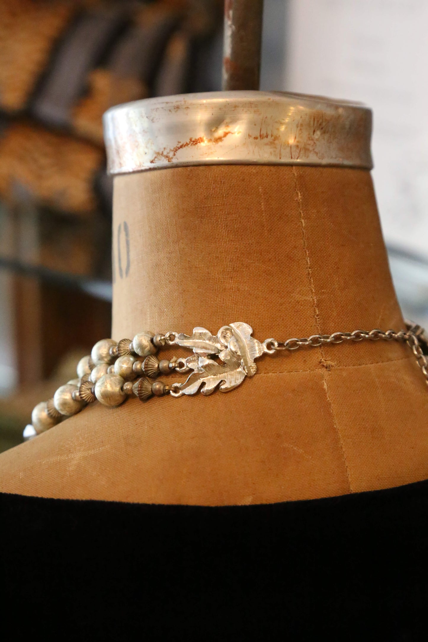 1960's Silver Leaf Multi Stand Necklace