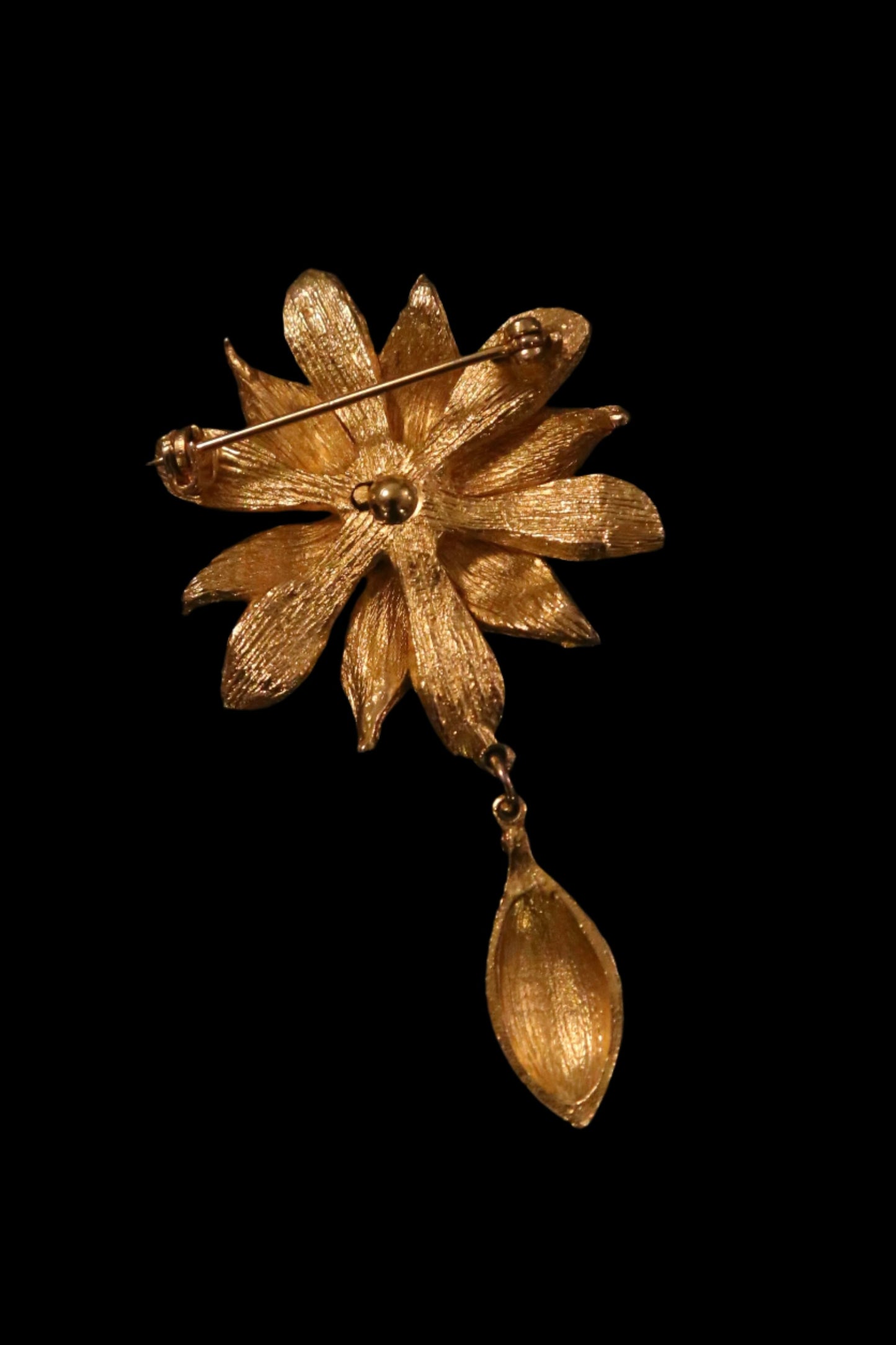 1960's Brushed Golden Flower Brooch