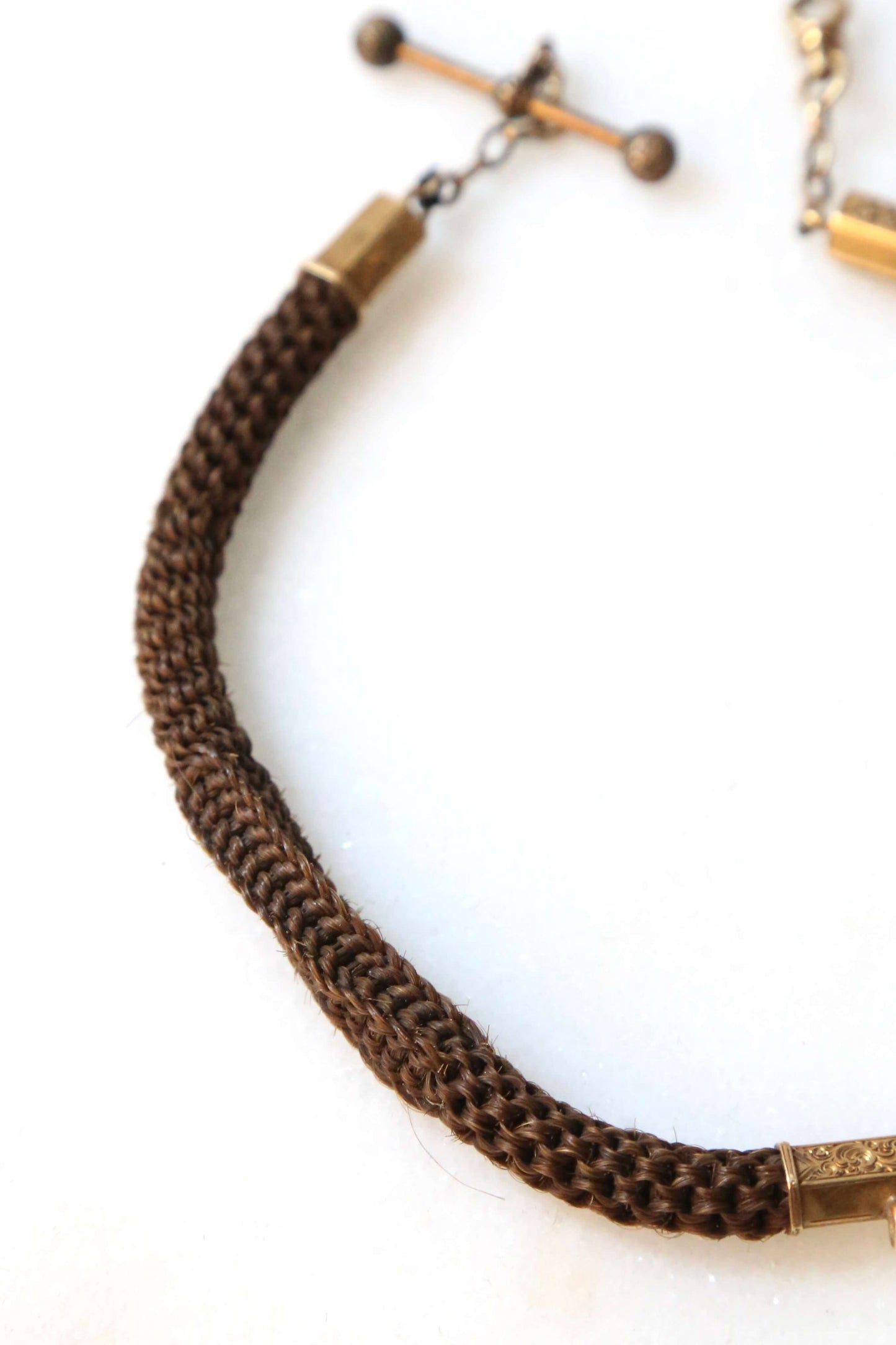 1880's Mourning Hair and 14KT Gold Watch Chain