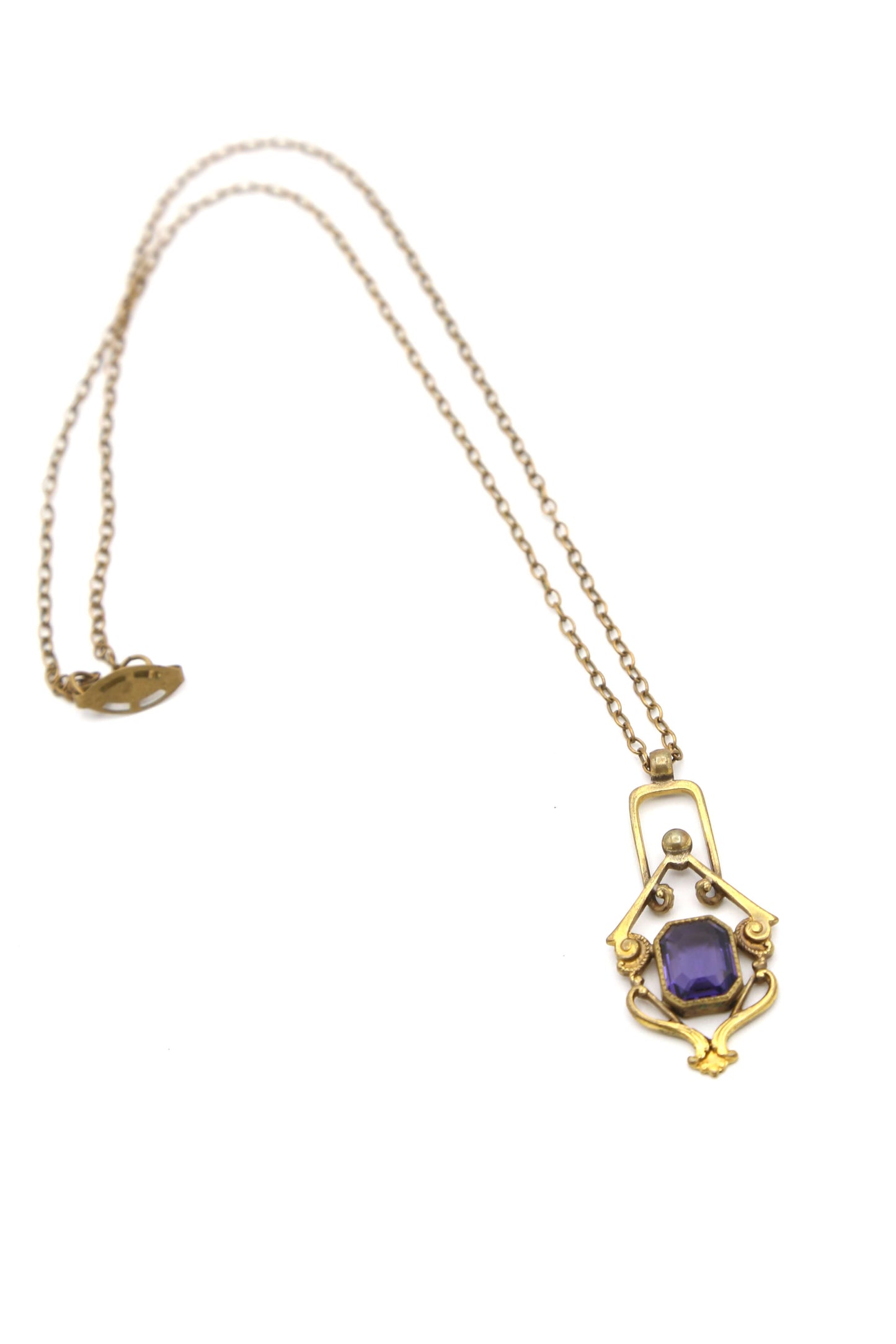 1910's Edwardian Amethyst Glass Pendant