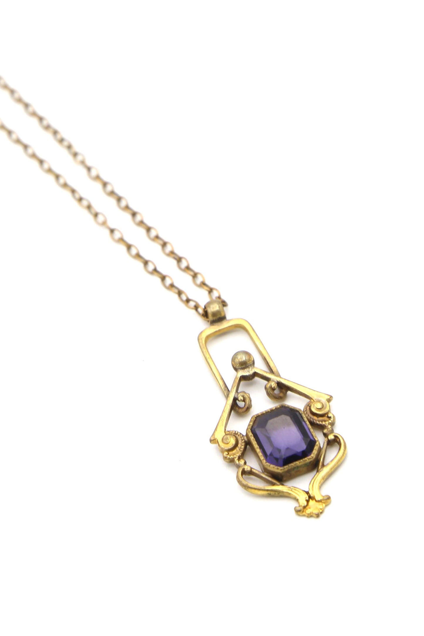 1910's Edwardian Amethyst Glass Pendant