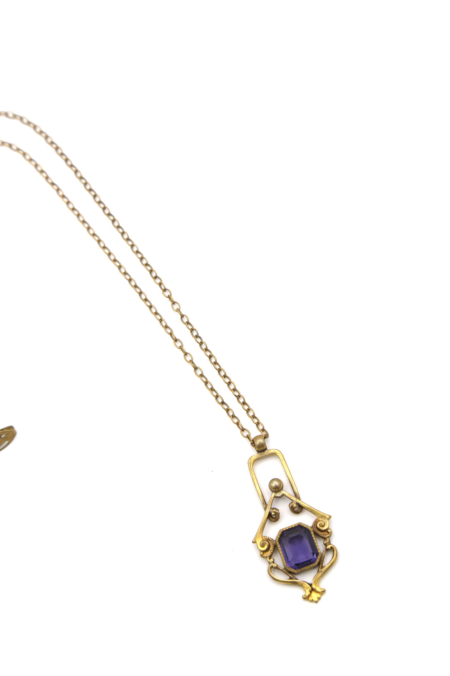 1910's Edwardian Amethyst Glass Pendant