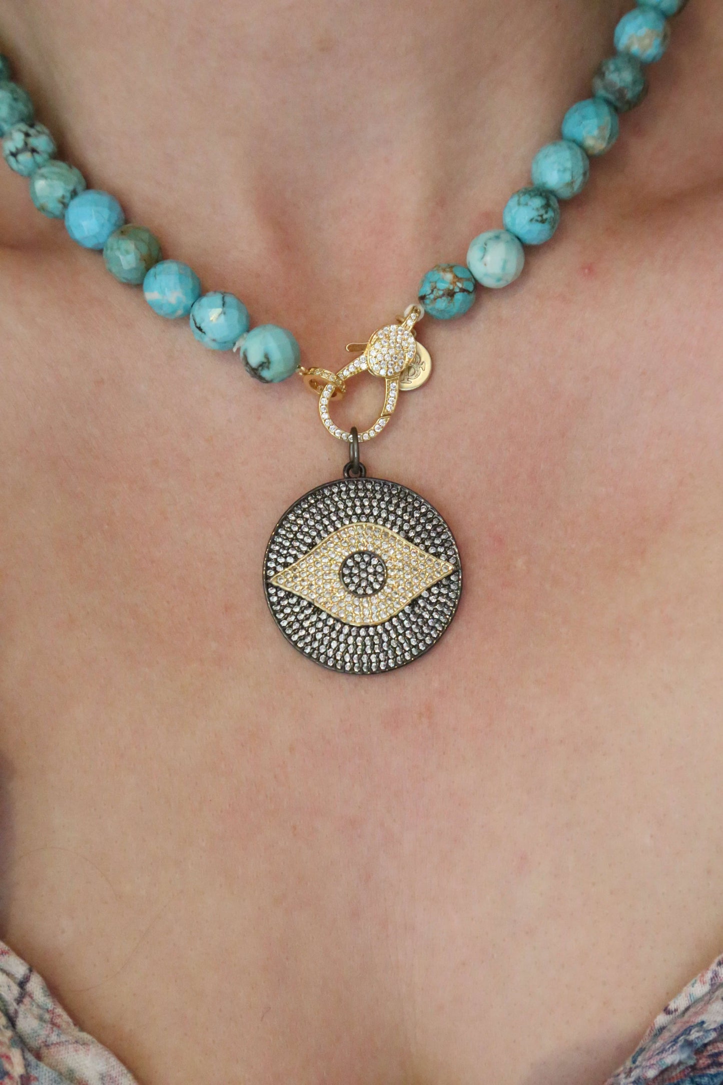 Evil Eye Turquoise Agate Pendant