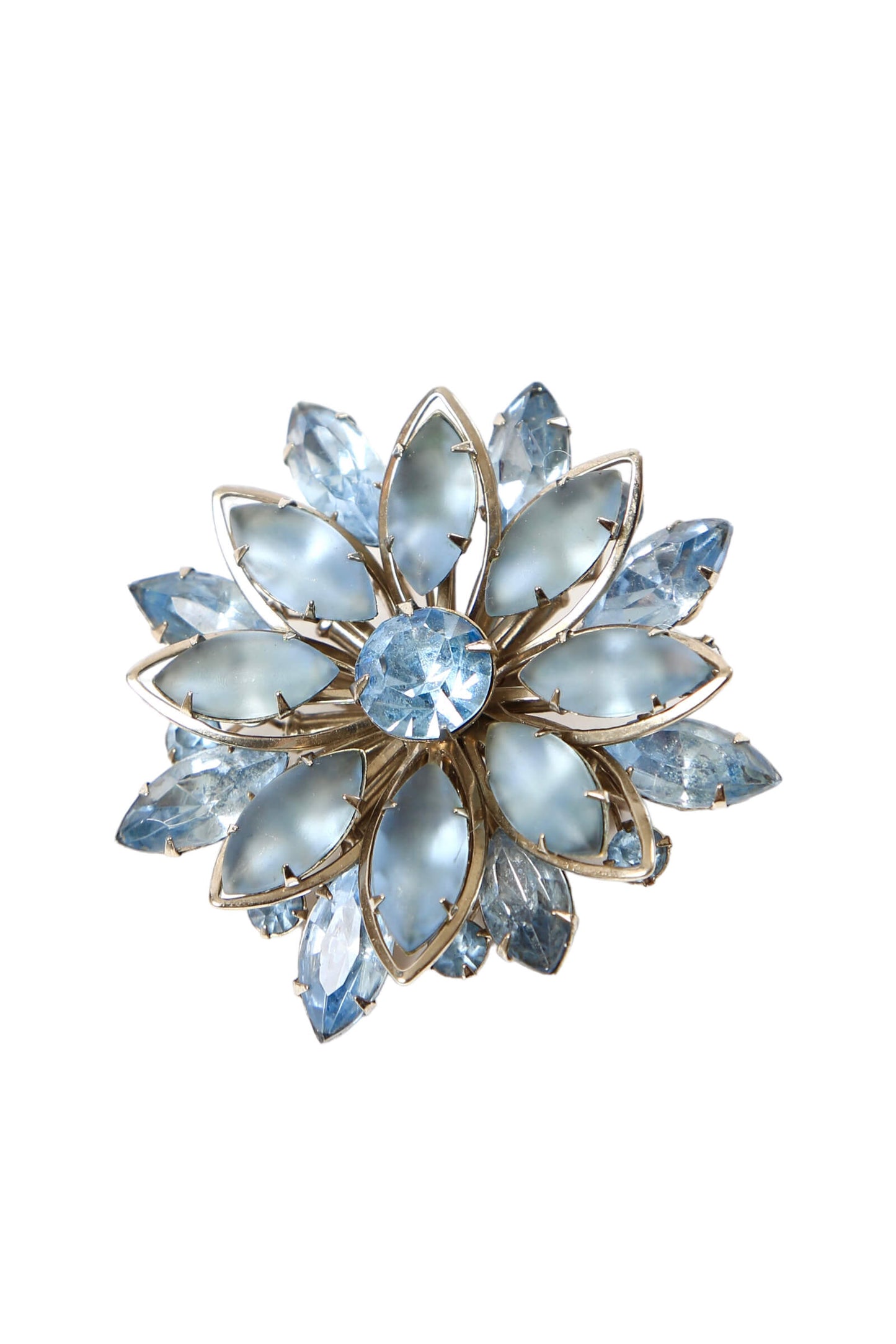 1950's French Blue Rhinestone Brooch