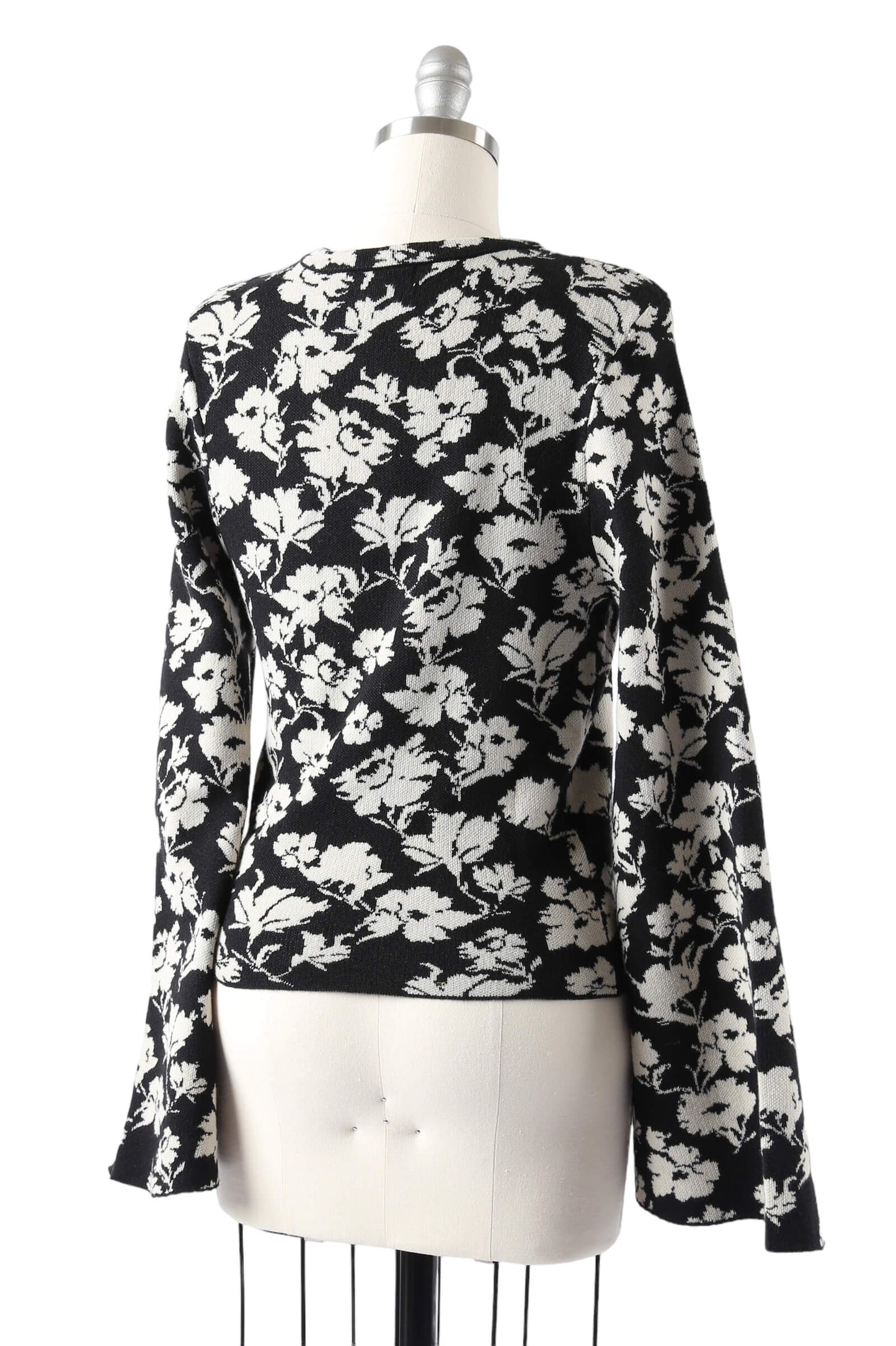 70's Inspired Floral Bell Sleeve Sweater