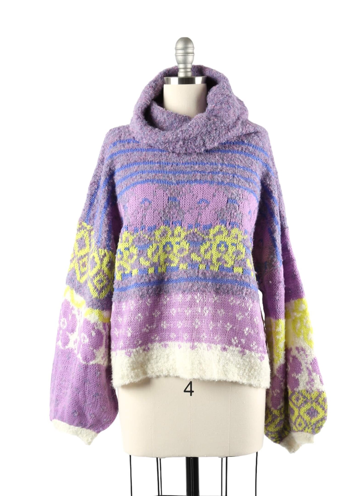 Floral Balloon Sleeve Sweater