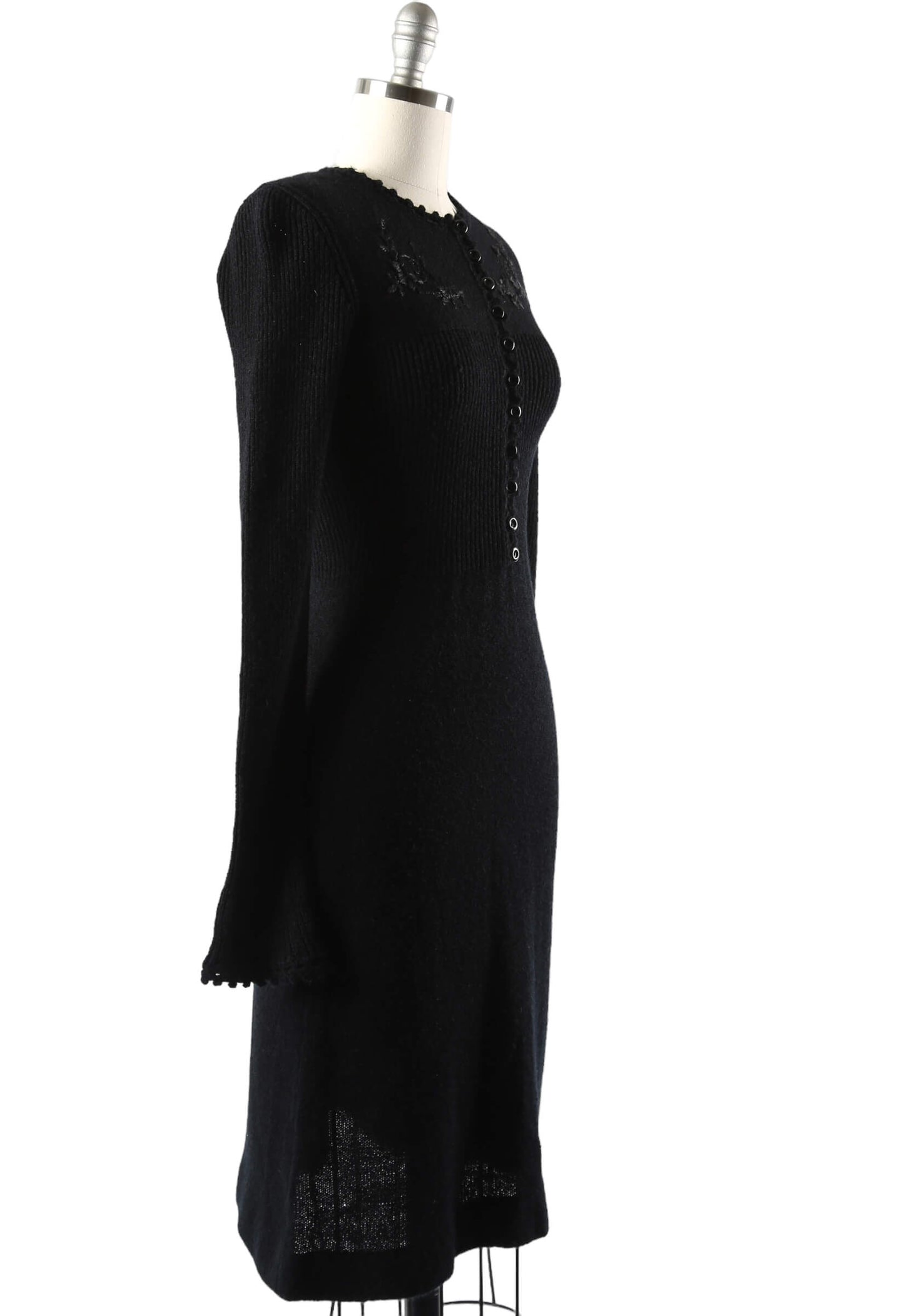 1970's International Boutique Embroidered Knit Dress