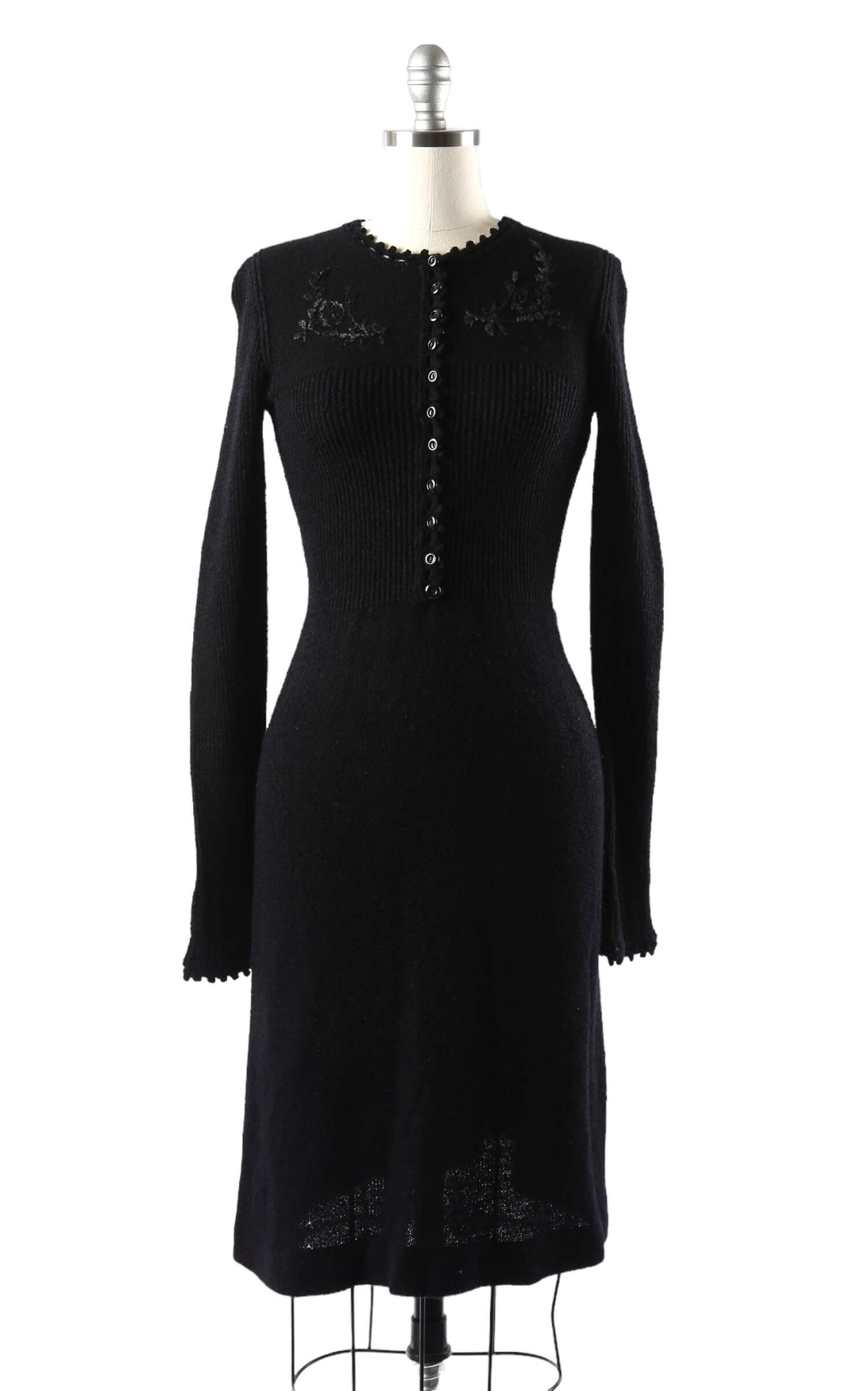 1970's International Boutique Embroidered Knit Dress