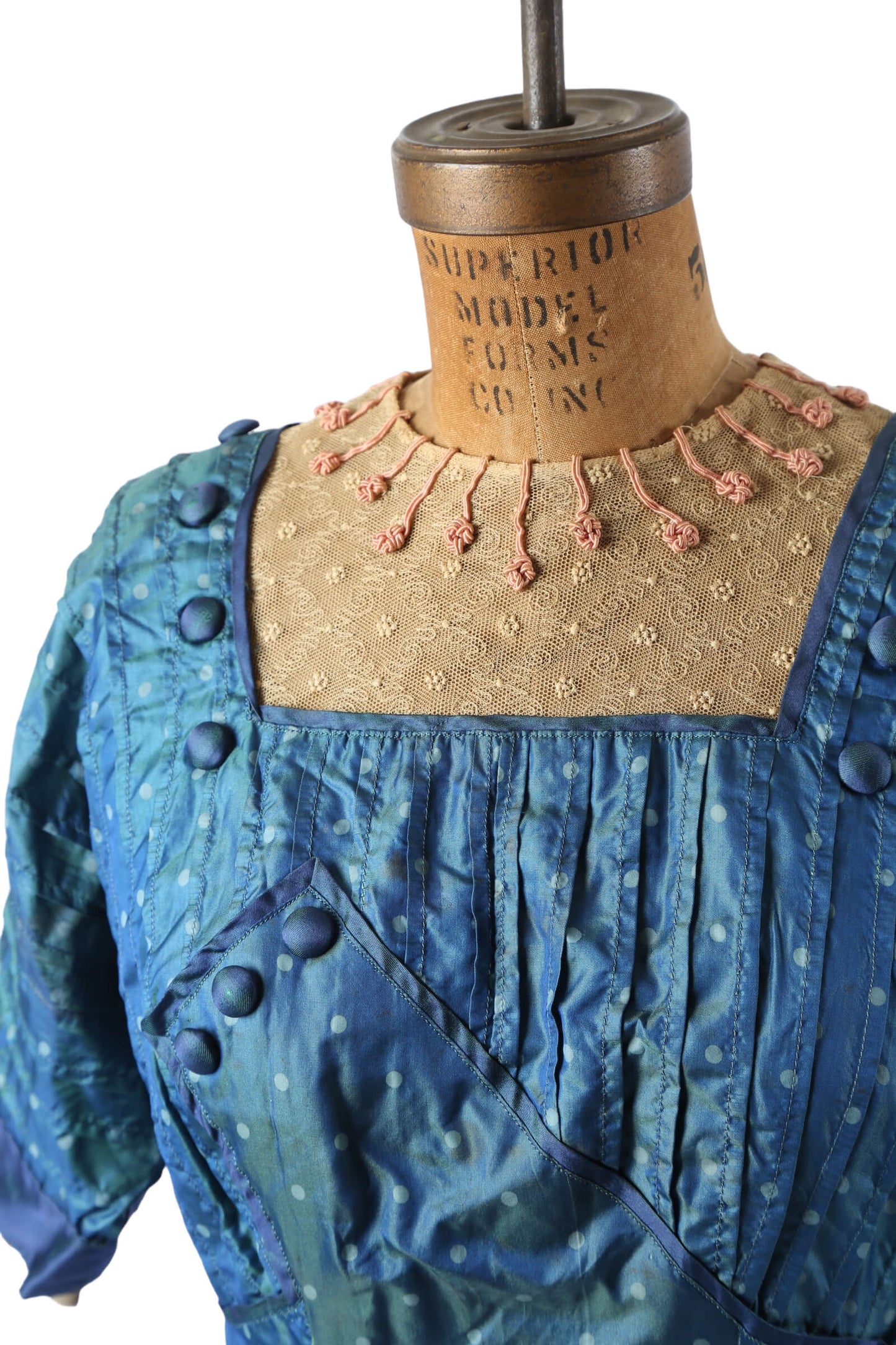 1910's Iridescent Blue Gown