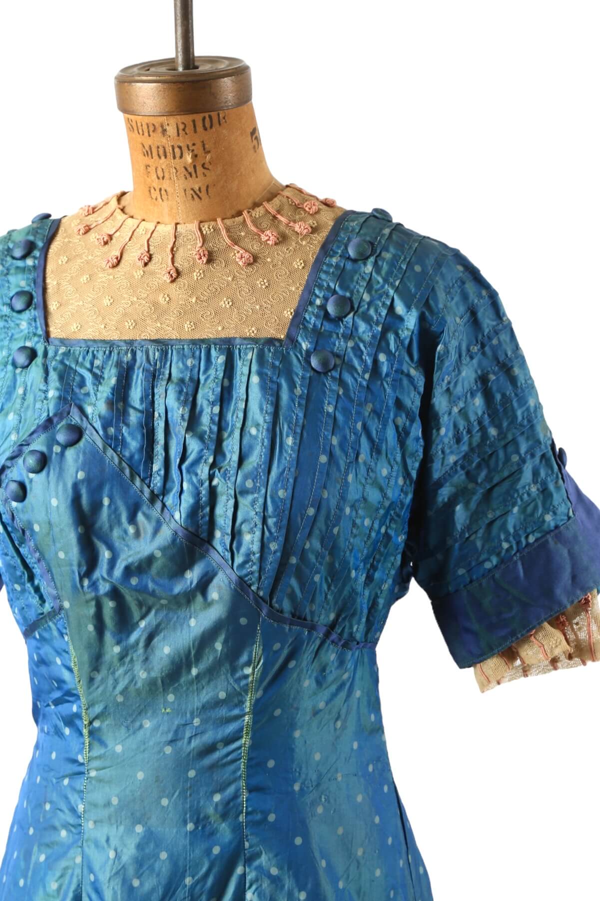 1910's Iridescent Blue Gown