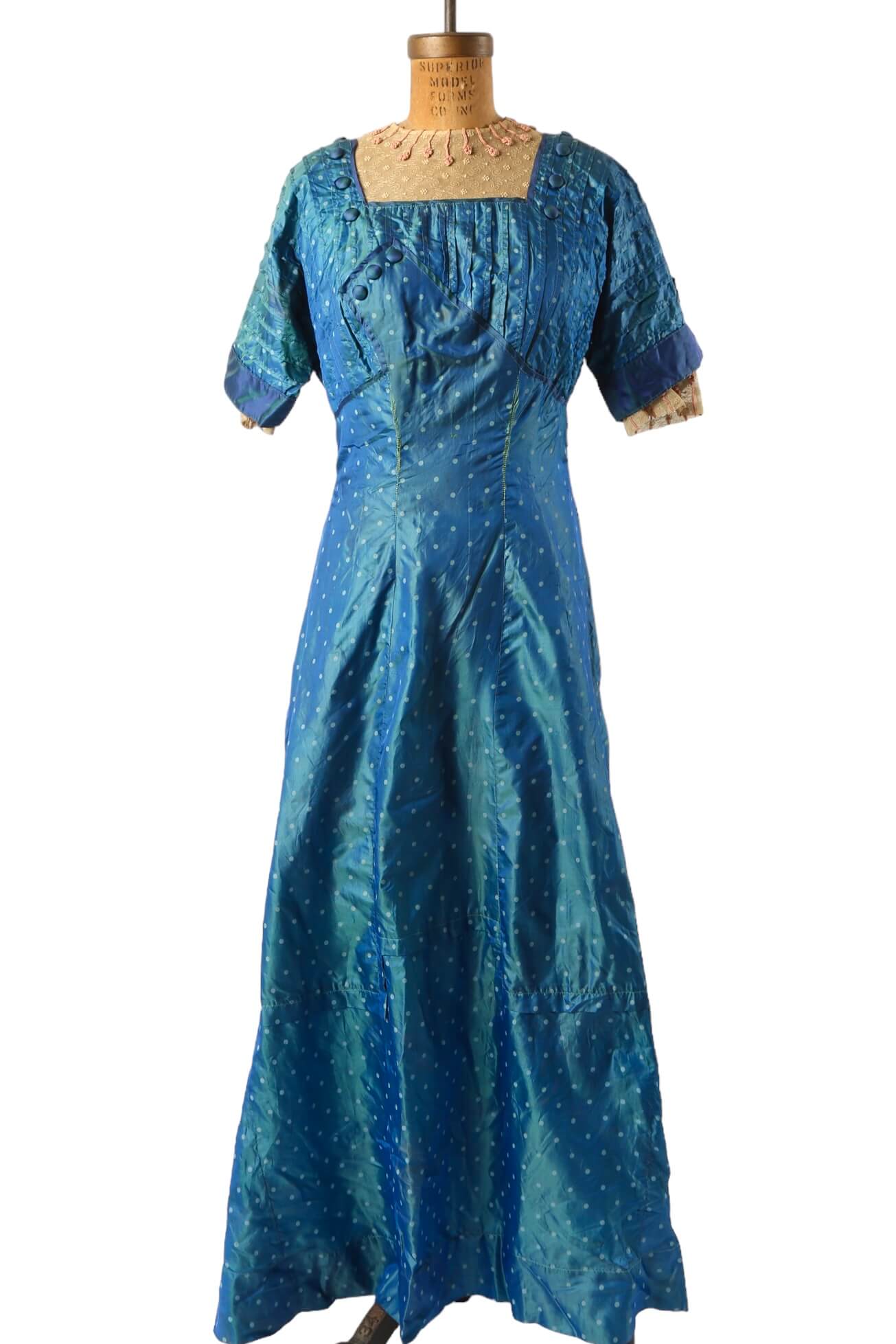 1910's Iridescent Blue Gown