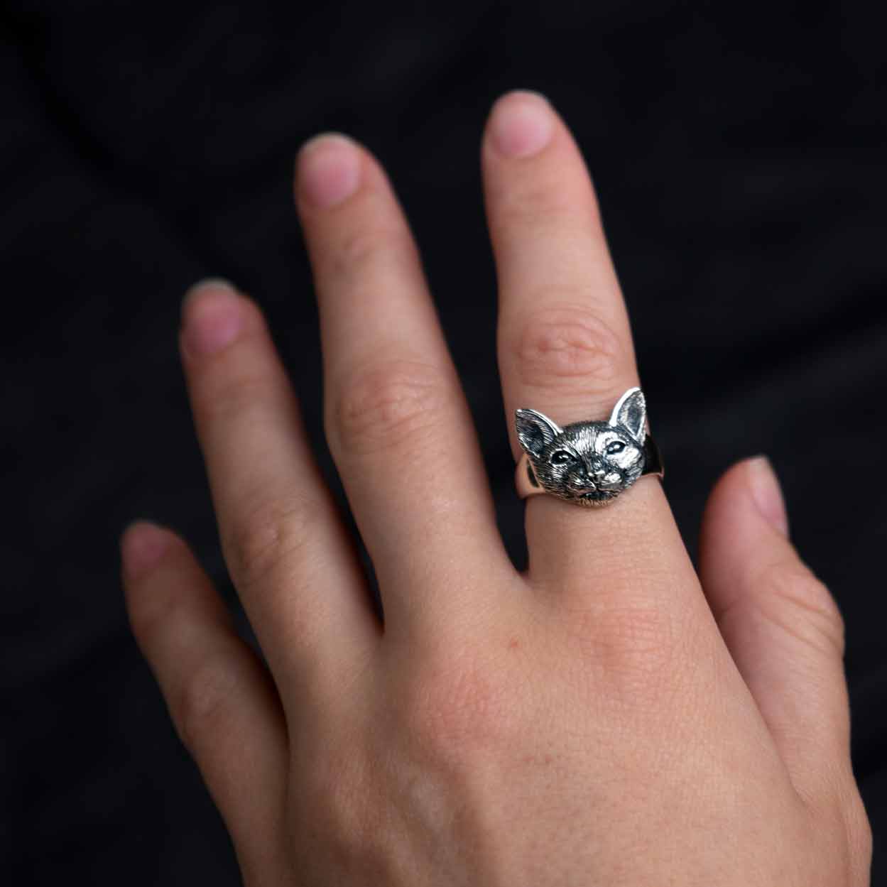 Sterling Silver Cat Ring
