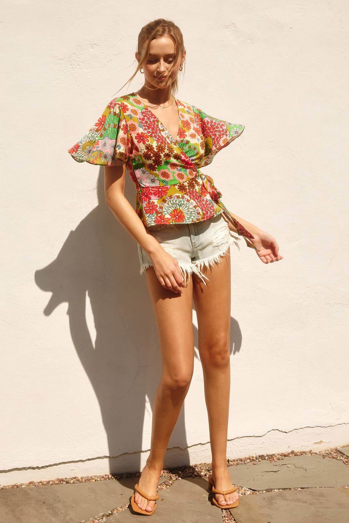 Origami Wrap Blouse