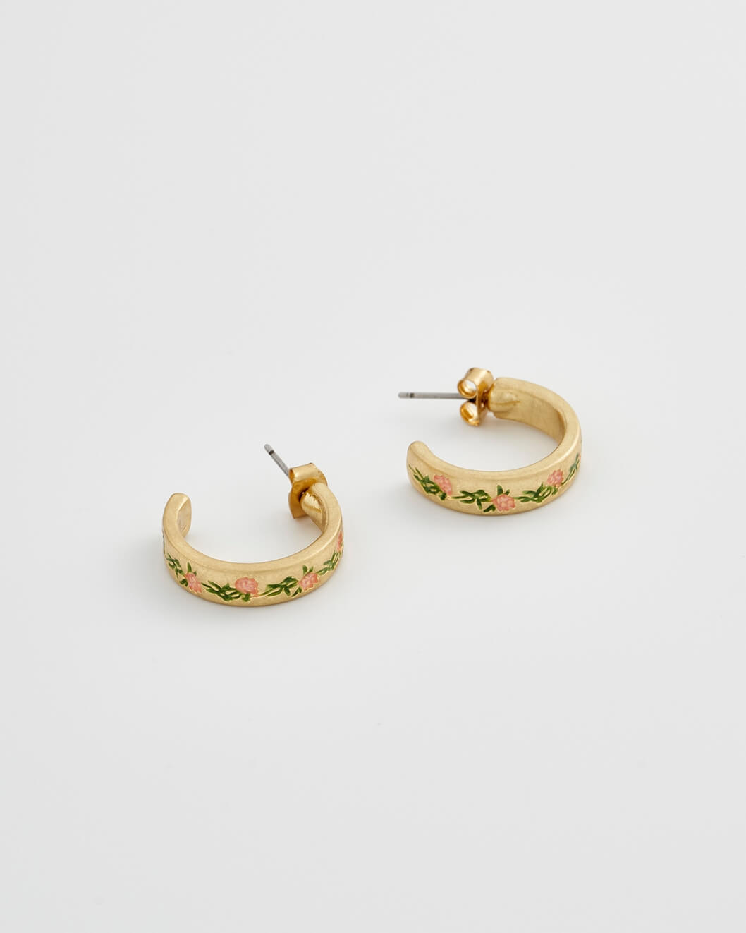 Painted Enamel Mini Hoop Earrings