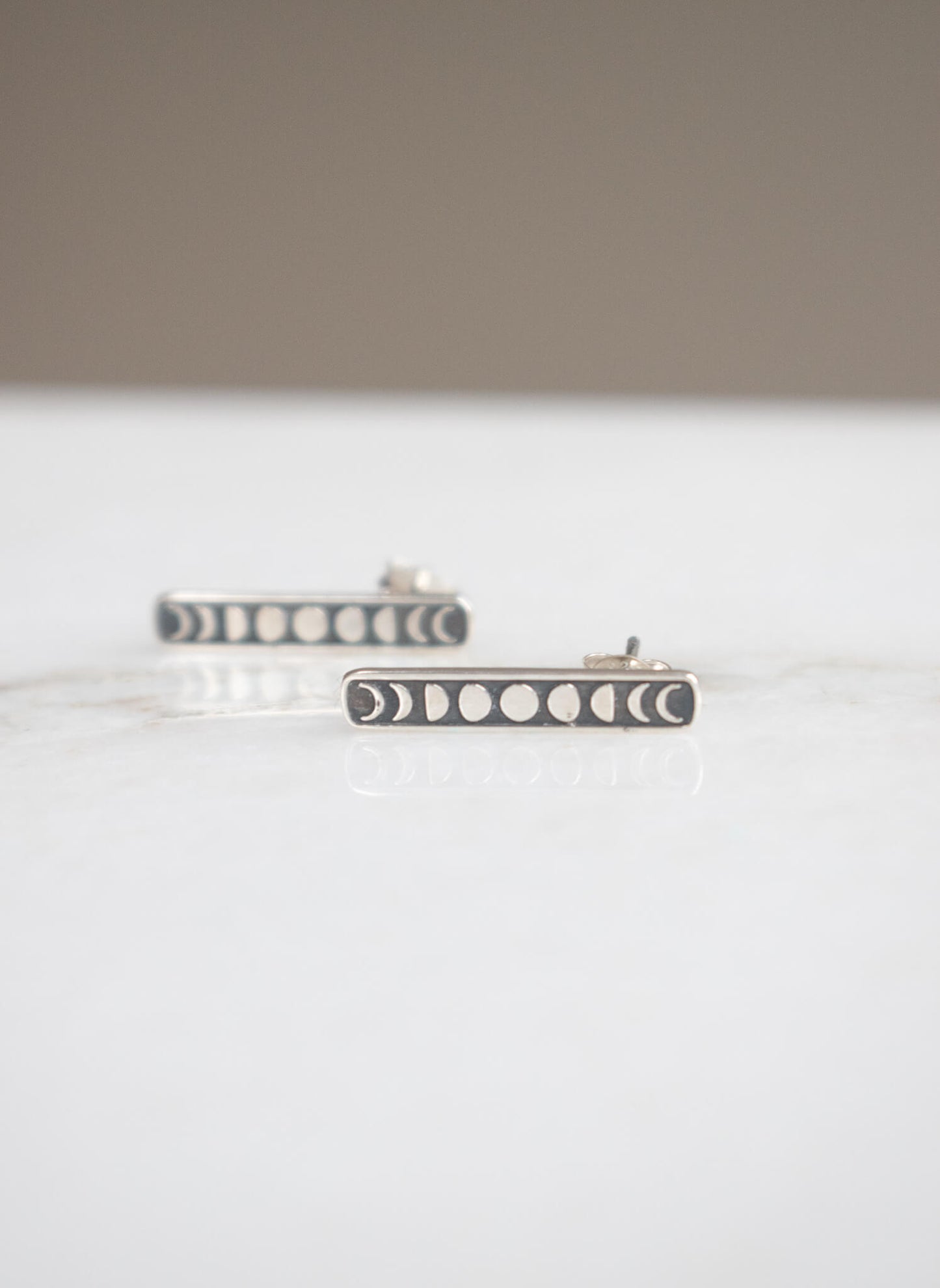 Sterling Moon Phase Studs