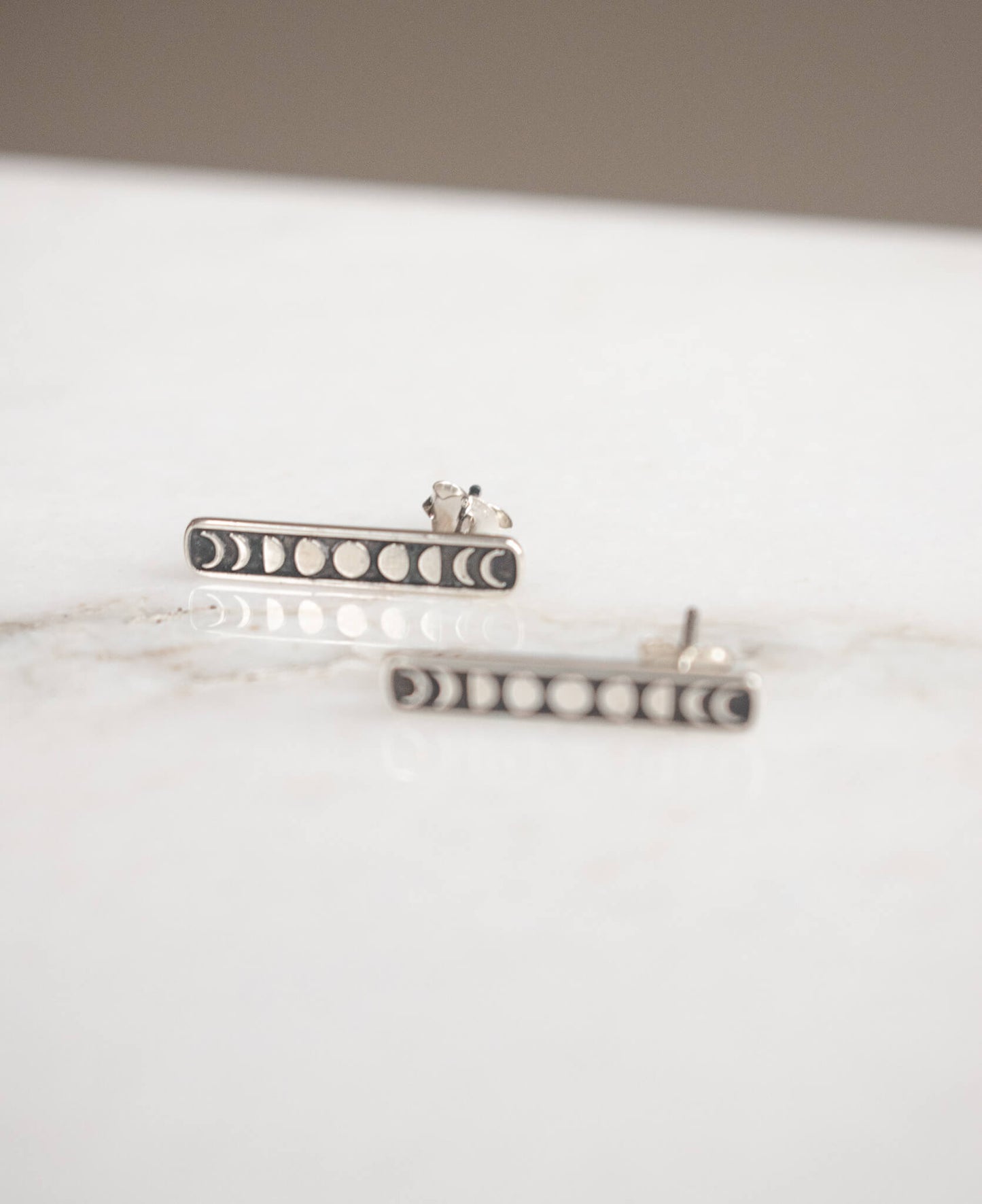 Sterling Moon Phase Studs