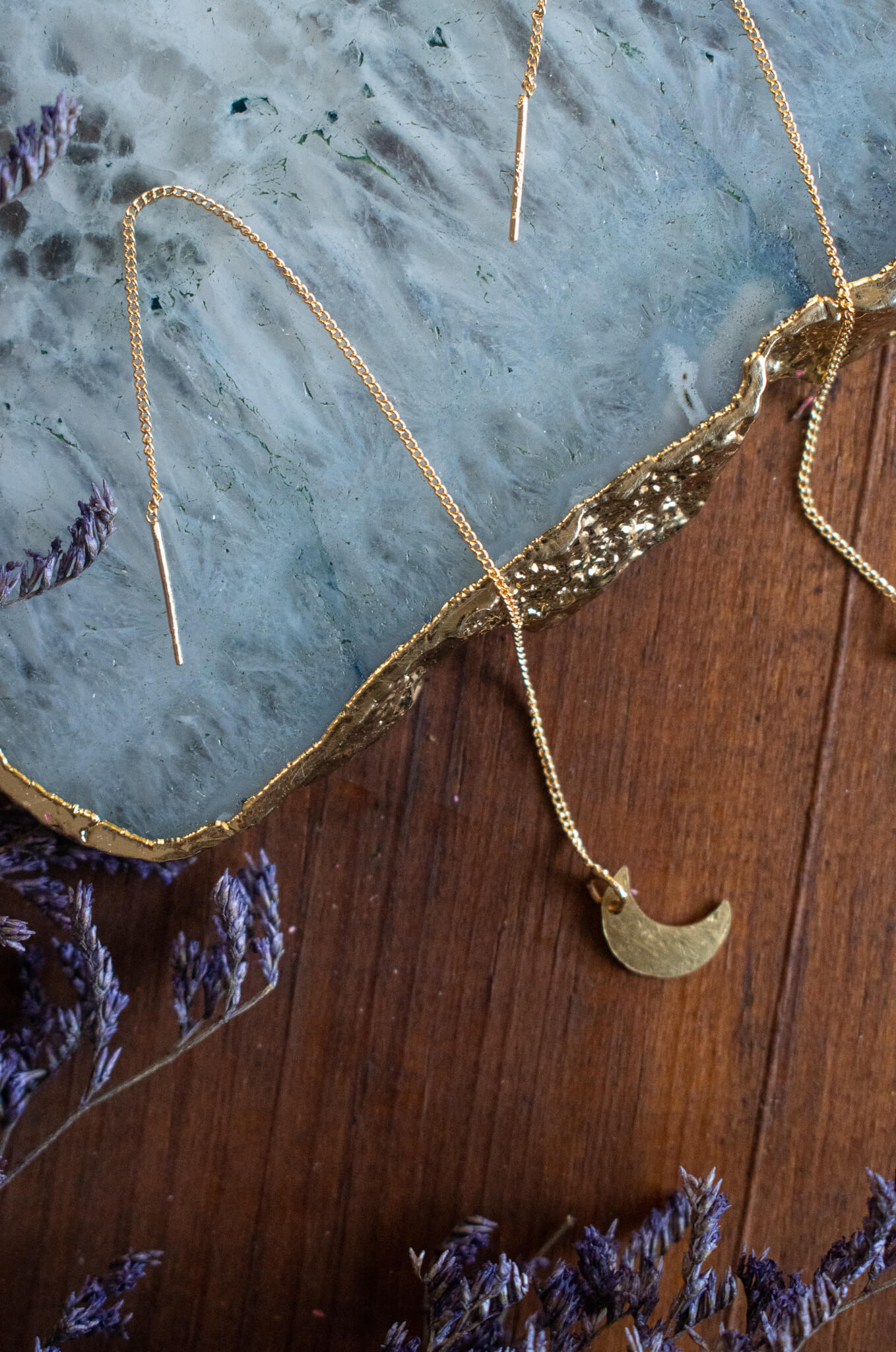 Hammered Moon Delicate Threader