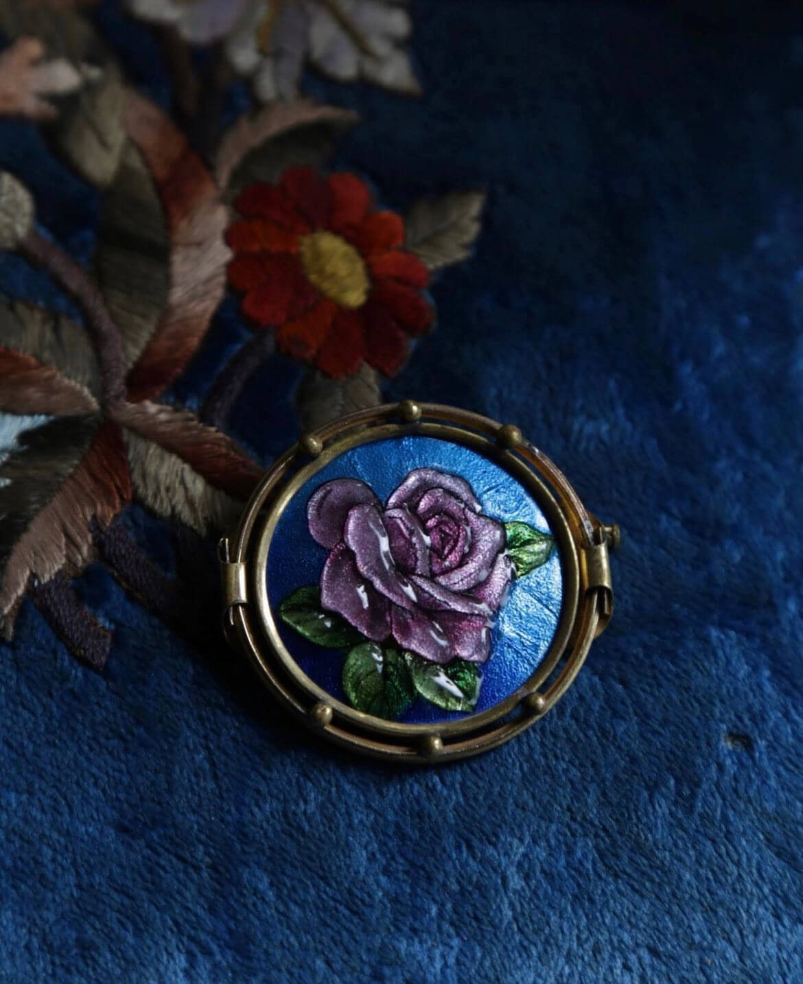 1910's French Limoges Rose Brooch
