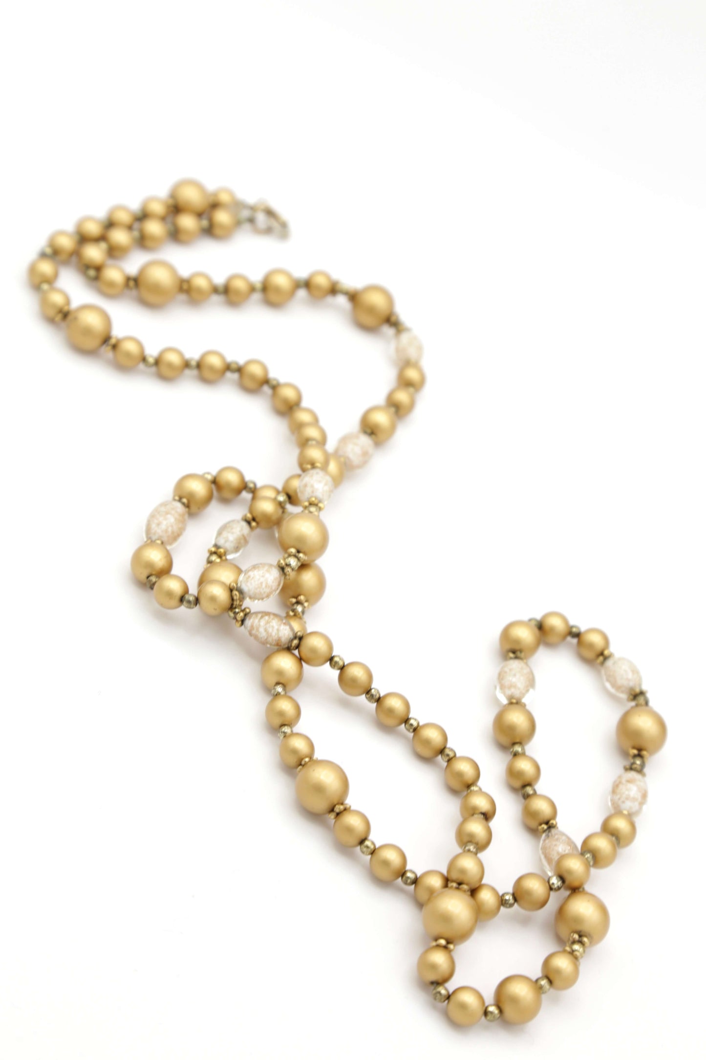 1950s Golden Opera Length Necklace