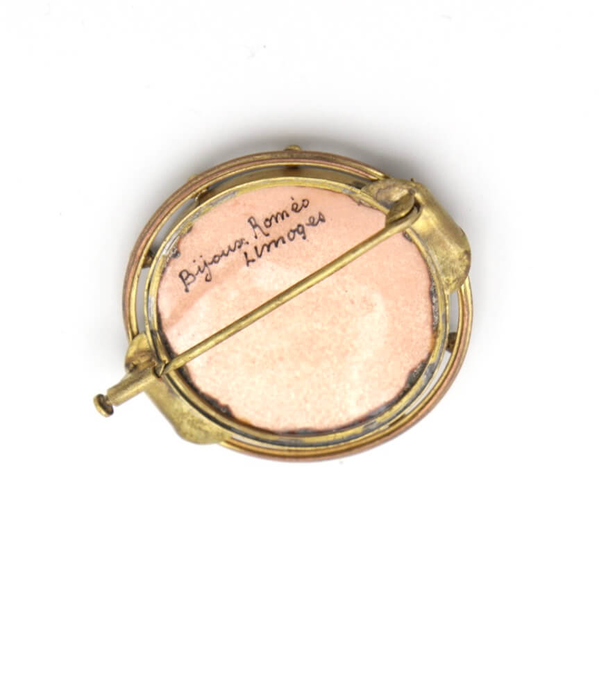 1910's French Limoges Rose Brooch