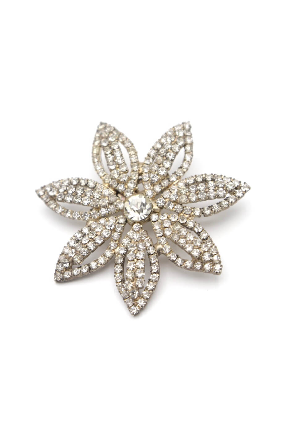 1950's Starflower Rhinestone Brooch
