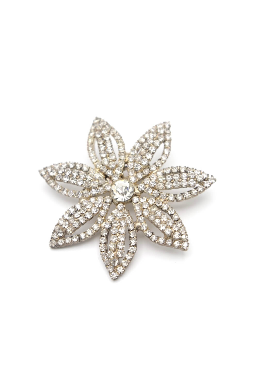 1950's Starflower Rhinestone Brooch