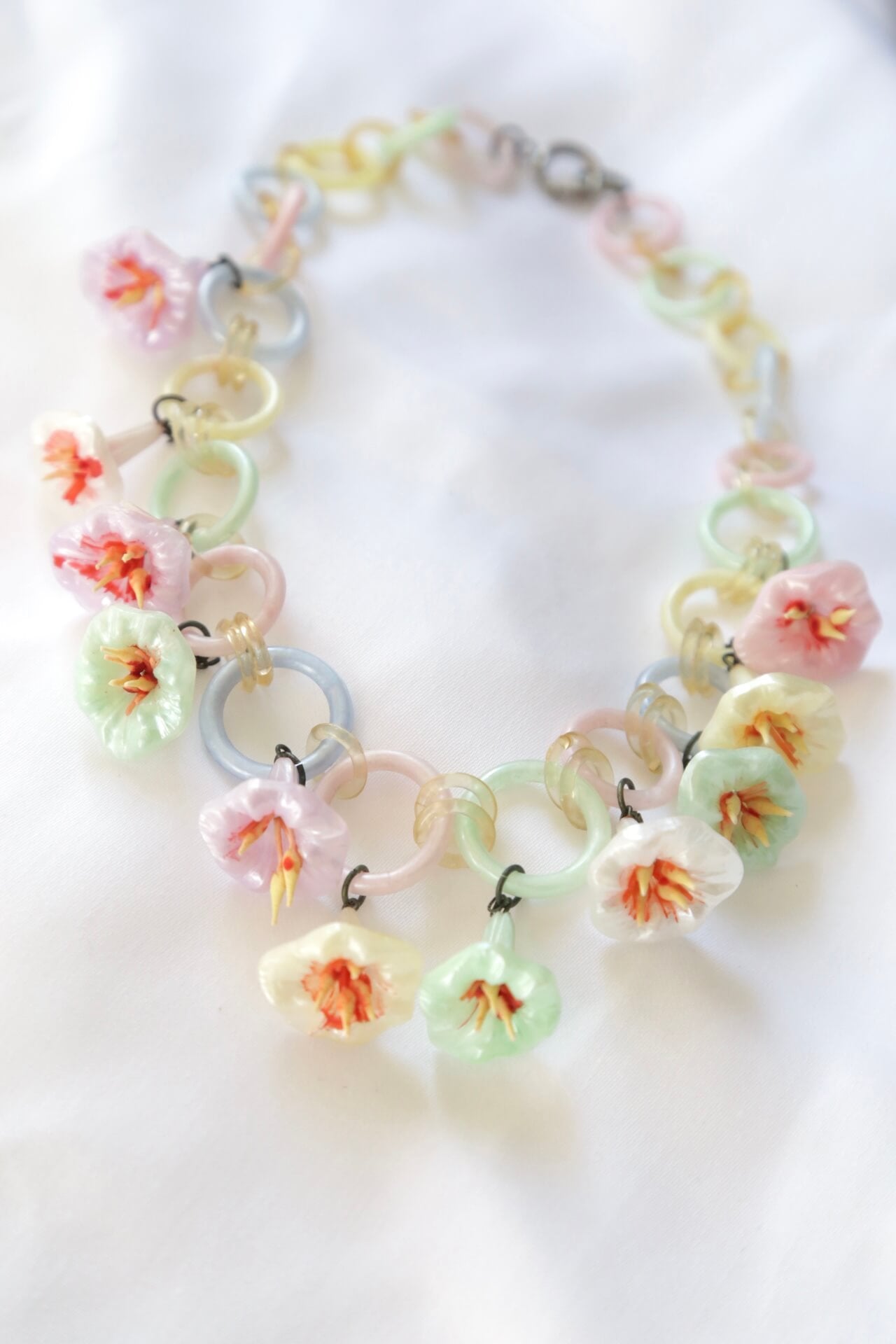 1930's Celluloid Lily Necklace