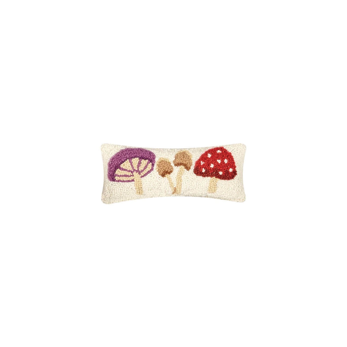 Mushroom Hooked Mini Pillow