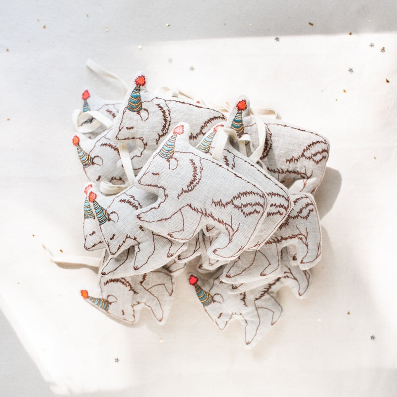 Party Bear Lavender & Cotton Ornament